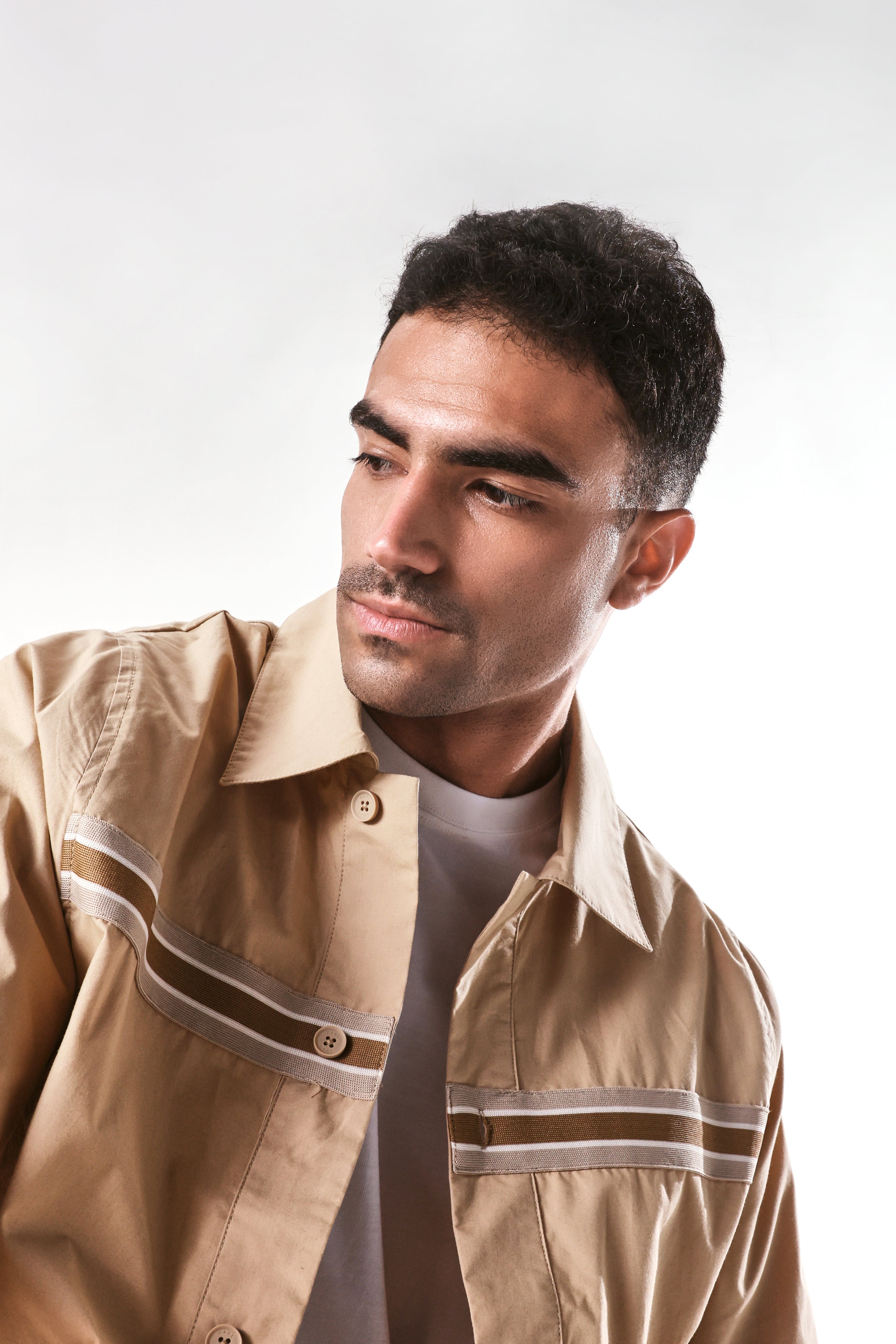 Rare Rabbit Men's Macon-S Beige Cotton Plain Regular Fit Full Sleeve Collared Shirt