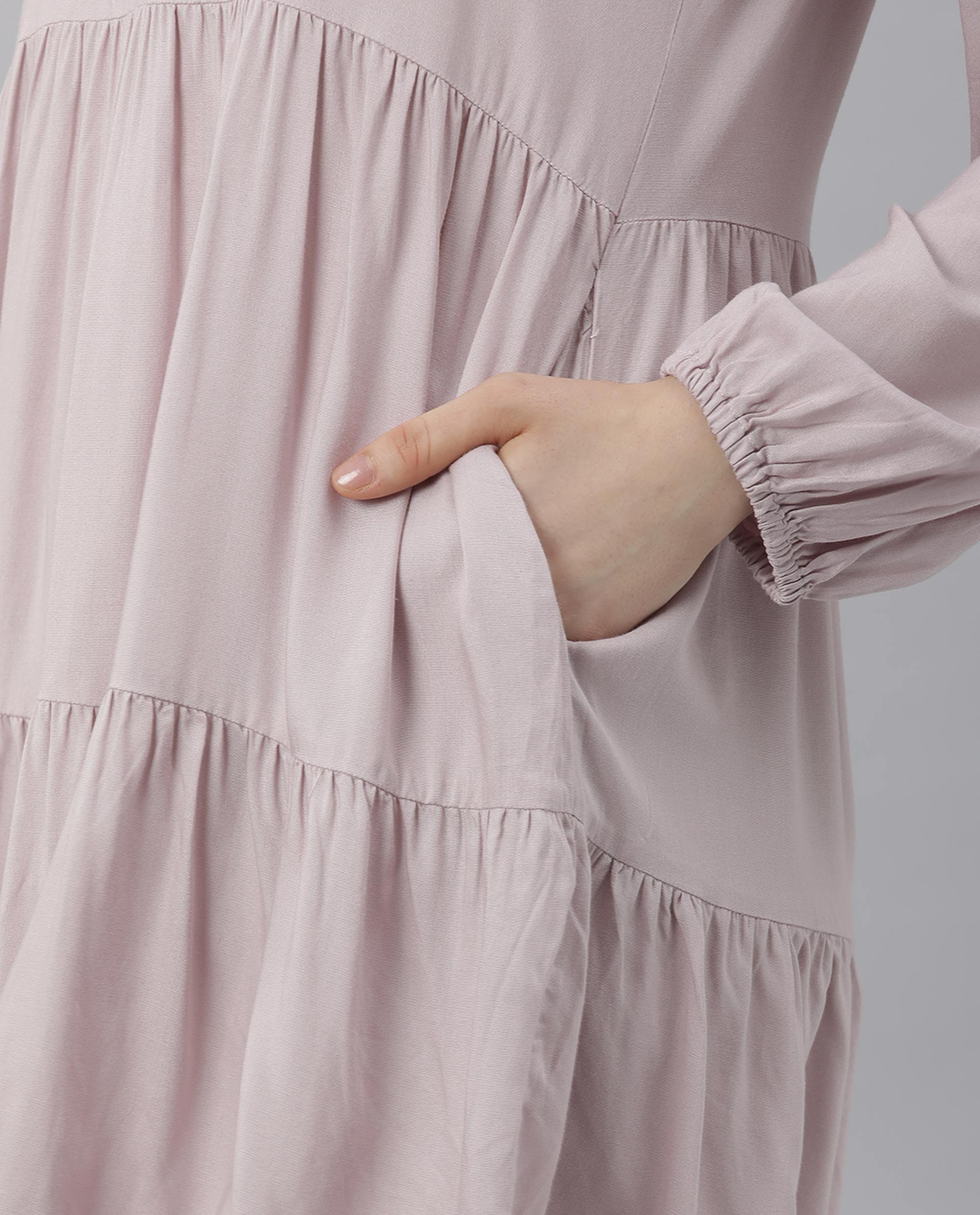 Rareism Women Unagi Purple Dress Full Sleeves Solid