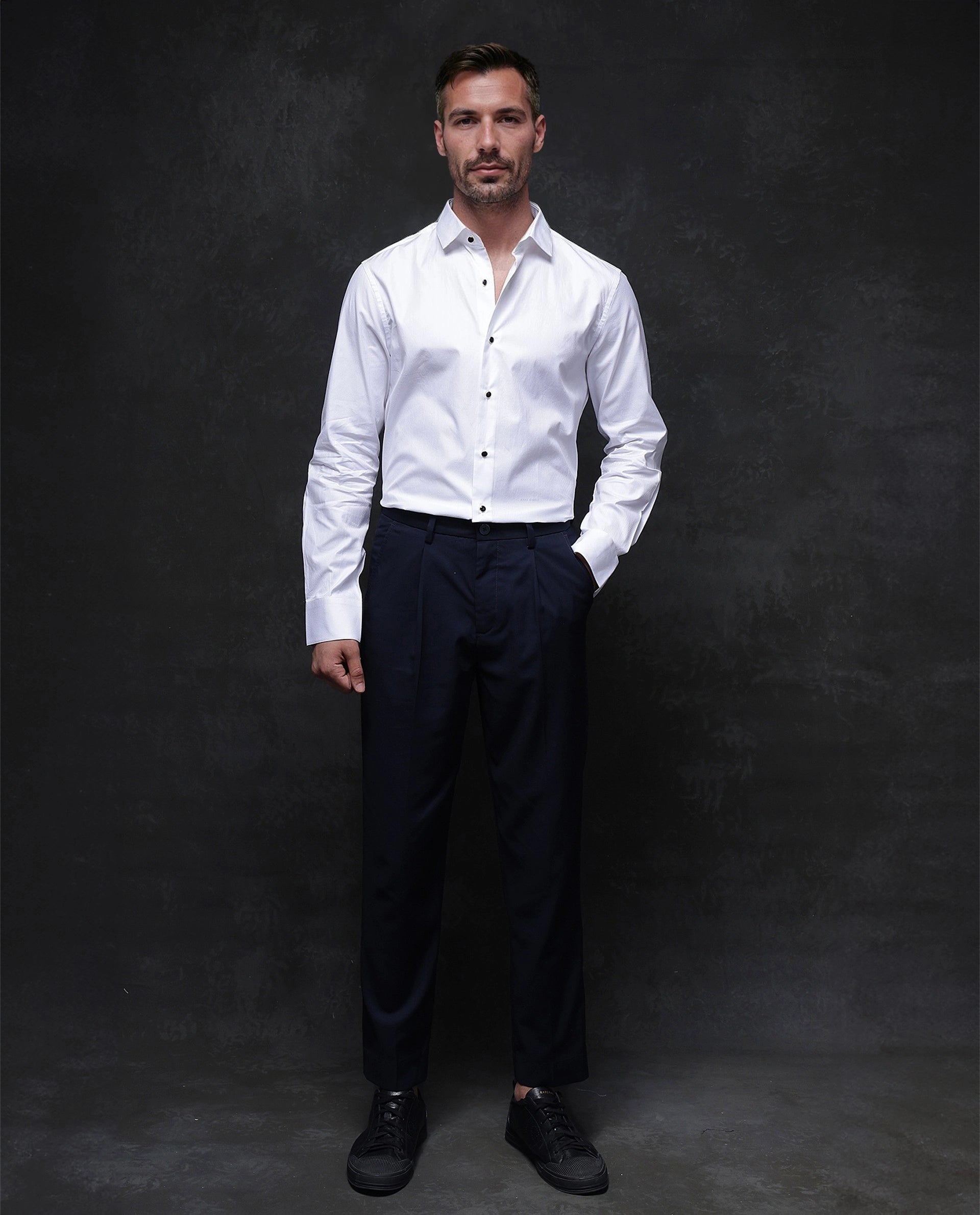 Rare Rabbit Men Utah White Full Sleeve Regular Fit Premium Business Solid Shirt