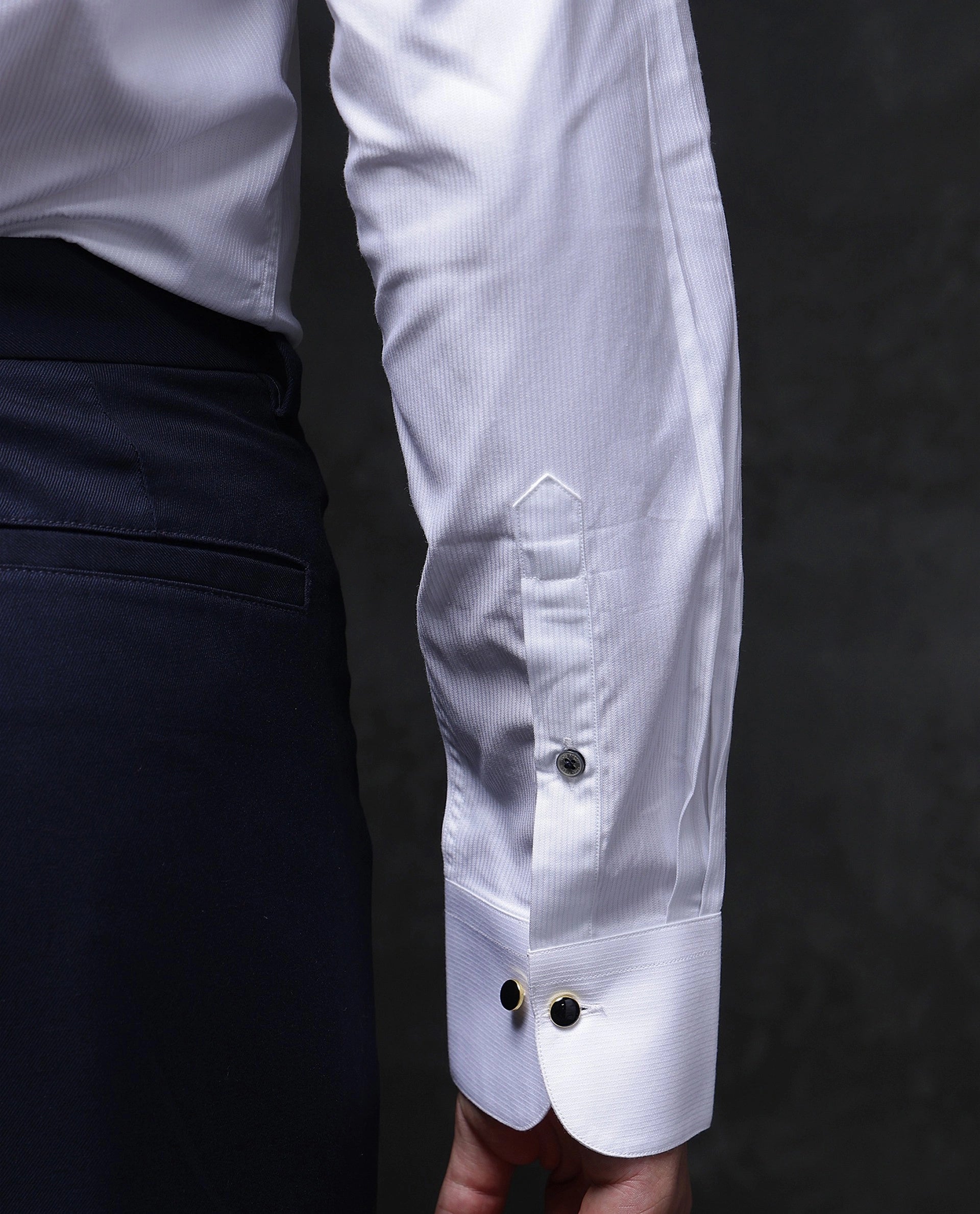 Rare Rabbit Men Utah White Full Sleeve Regular Fit Premium Business Solid Shirt