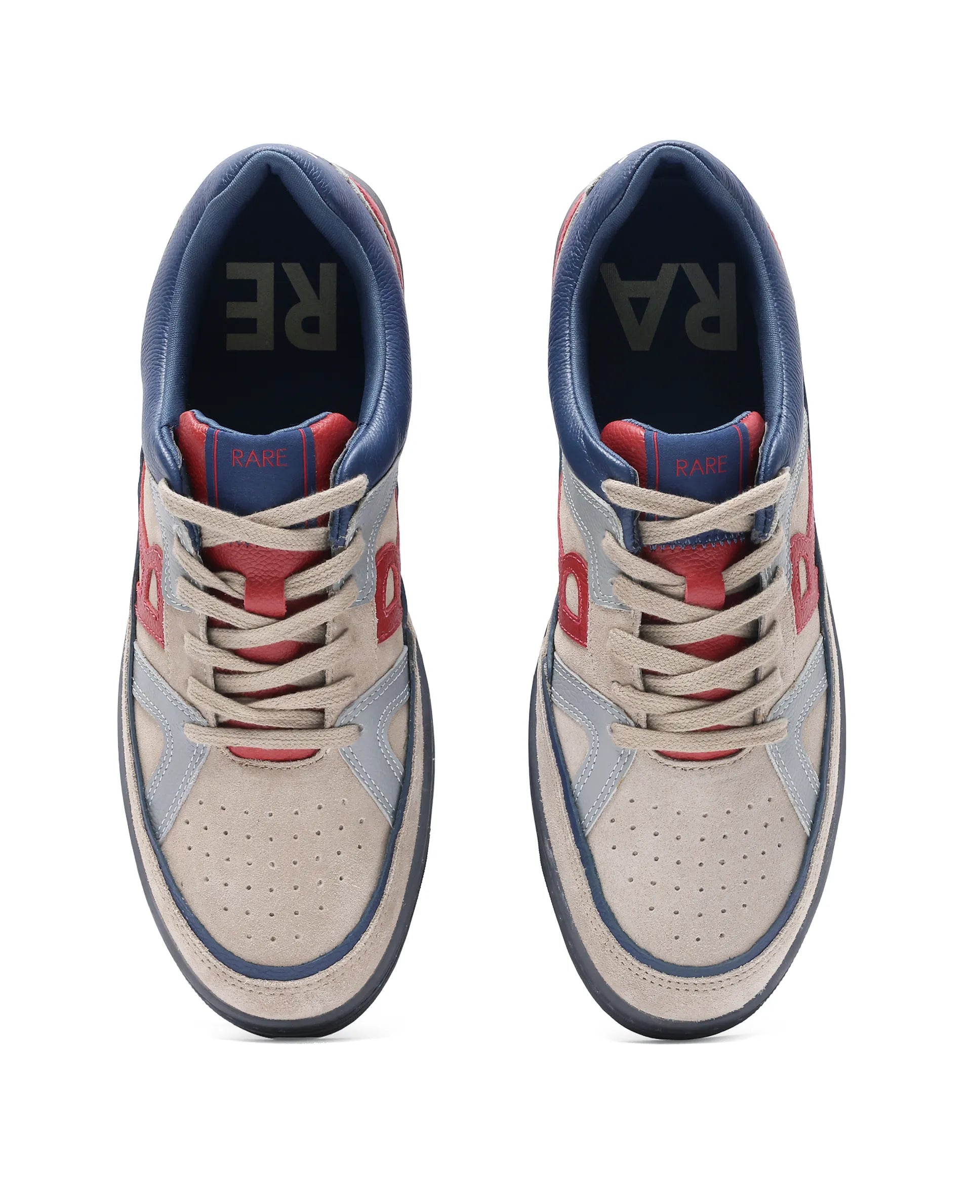 Rare Rabbit Men's Vale Beige Leather Lace-Up Closure Sneaker