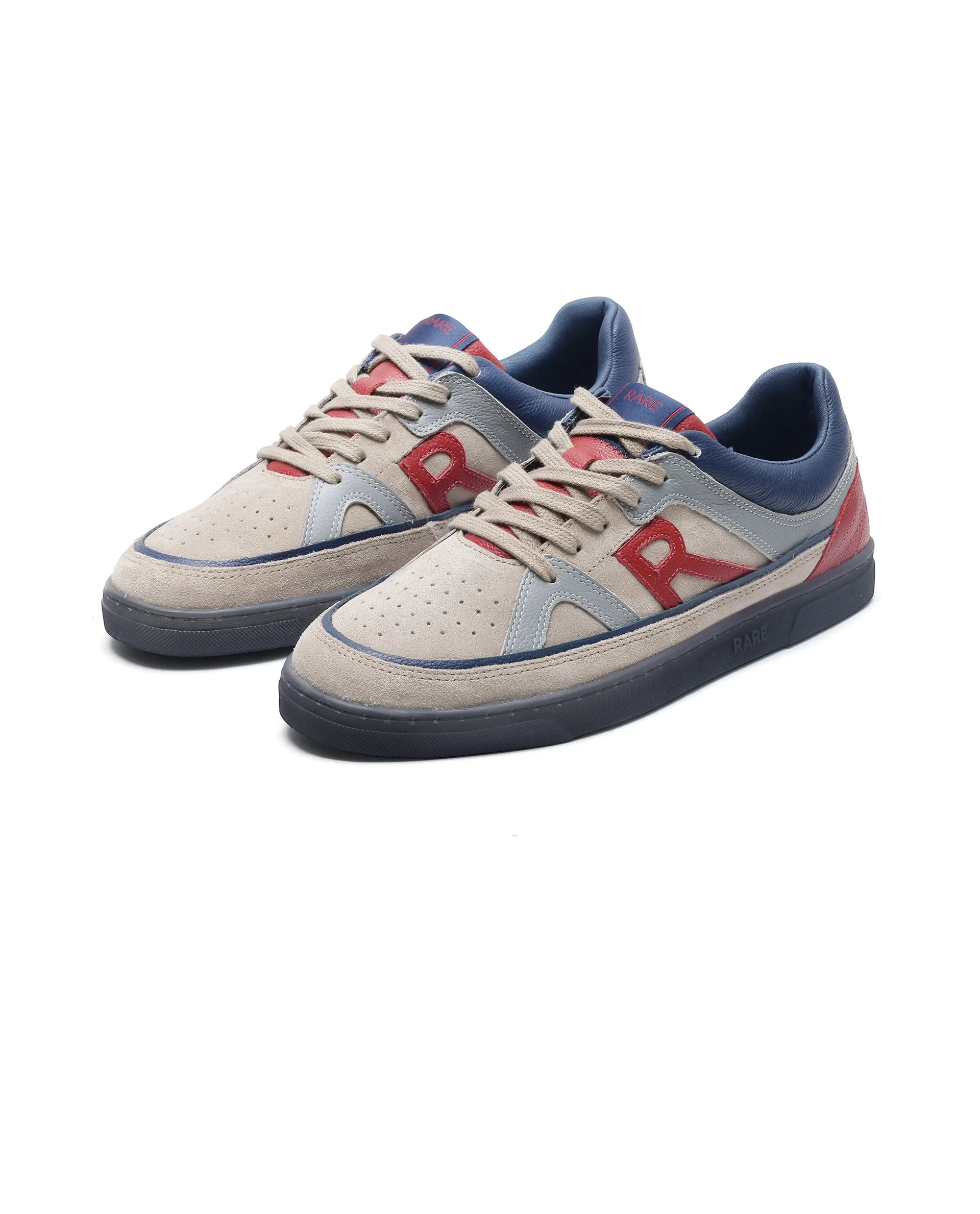 Rare Rabbit Men's Vale Beige Leather Lace-Up Closure Sneaker