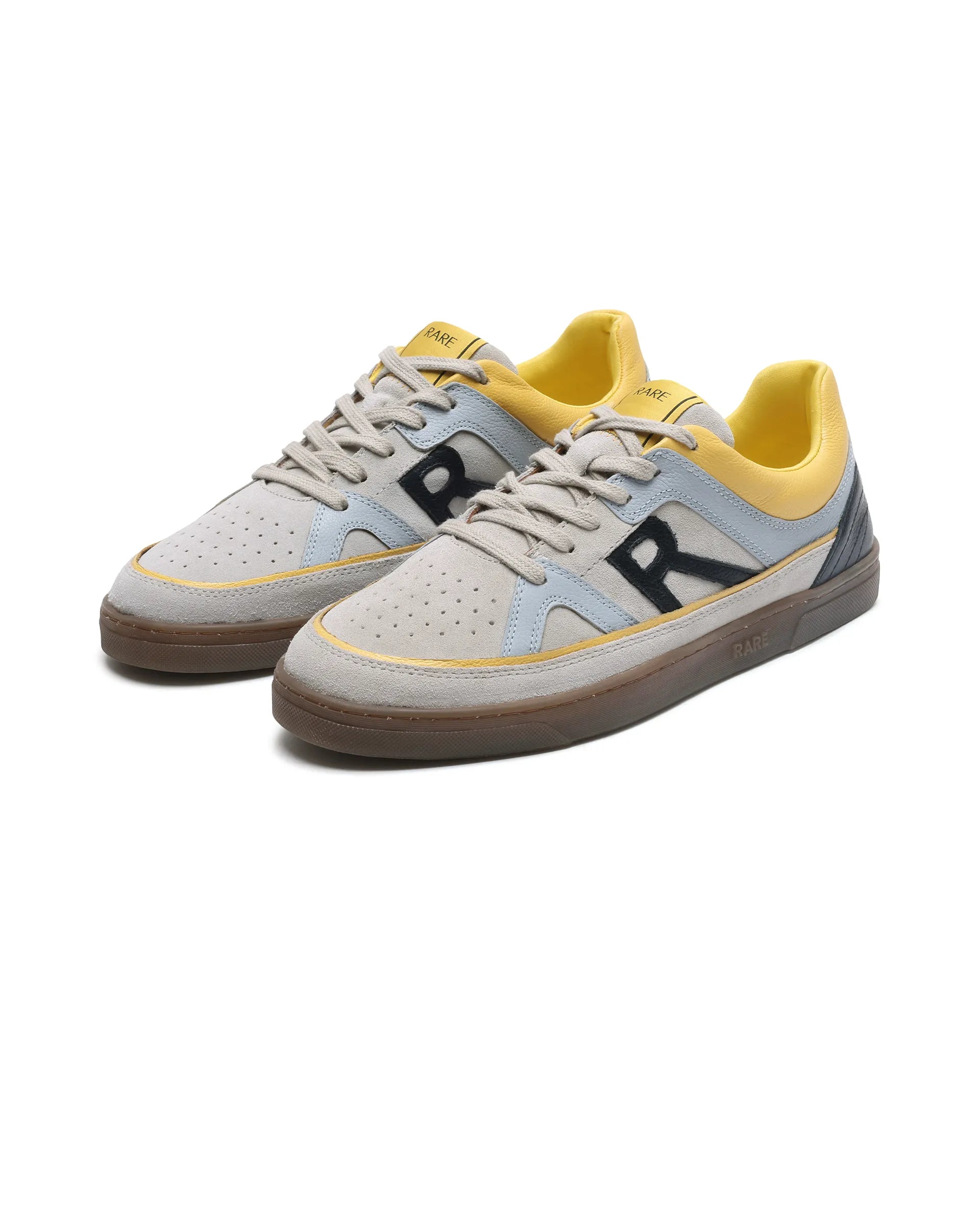 Rare Rabbit Men's Vale Grey Leather Lace-Up Closure Sneaker
