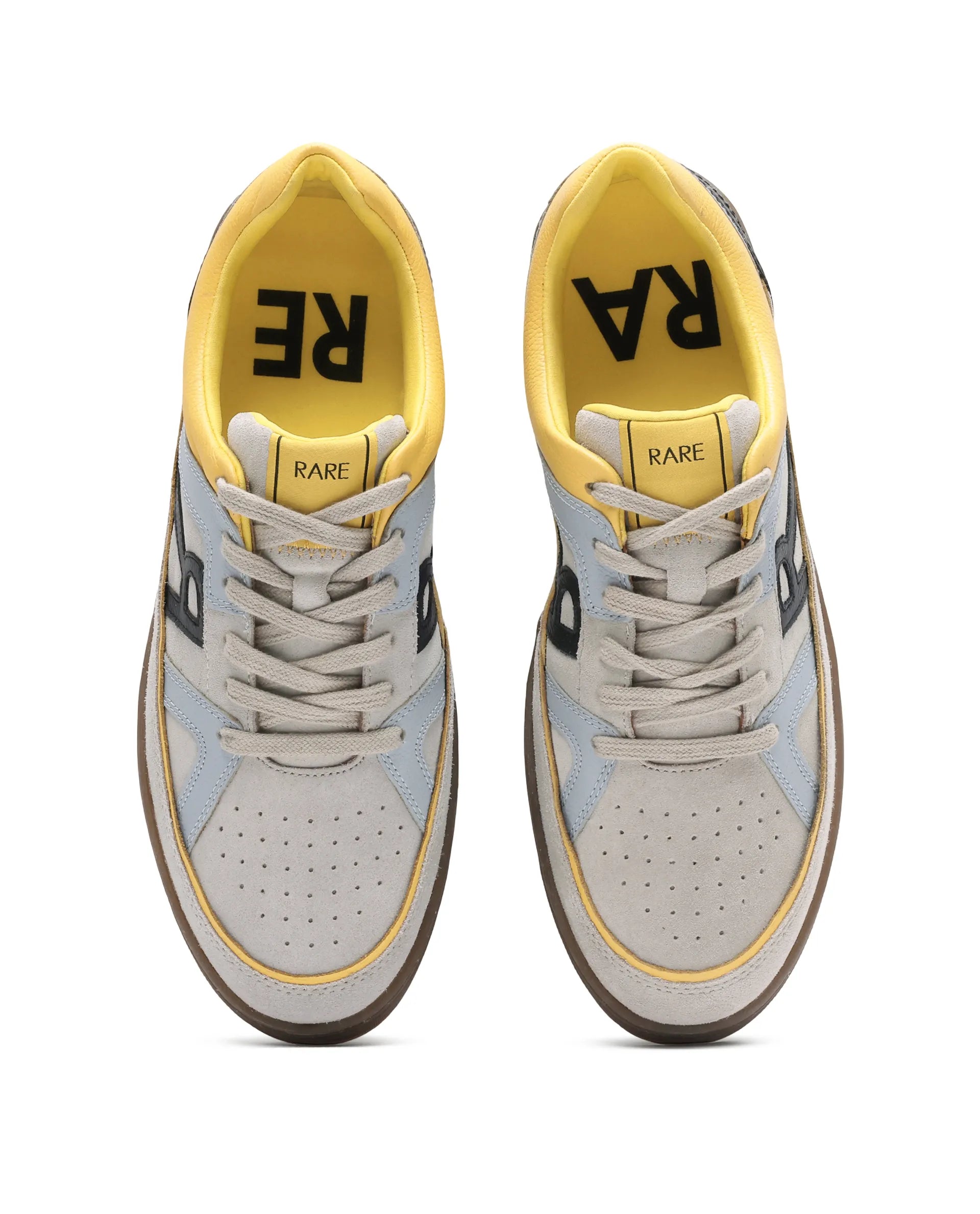 Rare Rabbit Men's Vale Grey Leather Lace-Up Closure Sneaker