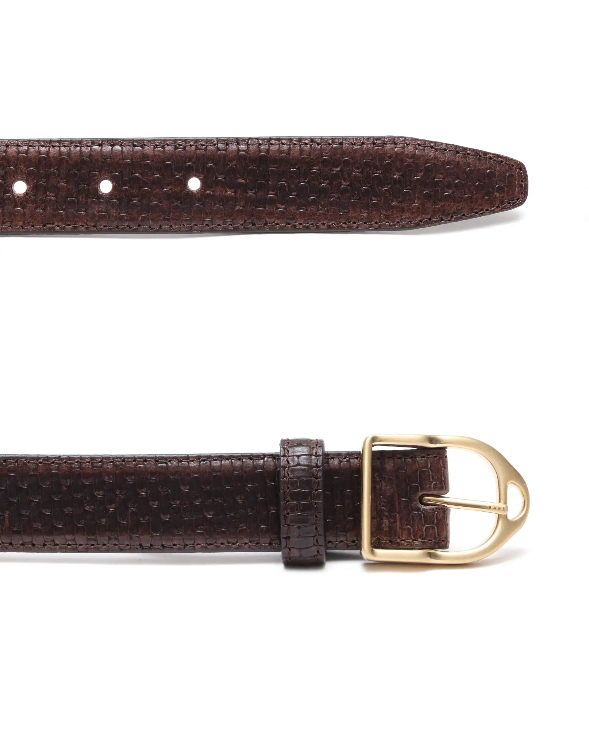 Rare Rabbit Men Valor Brown Leather Belt