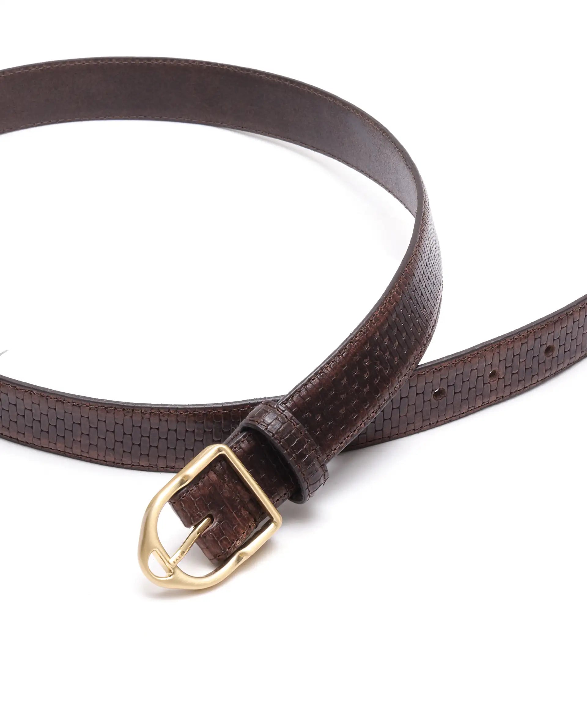 Rare Rabbit Men Valor Brown Leather Belt