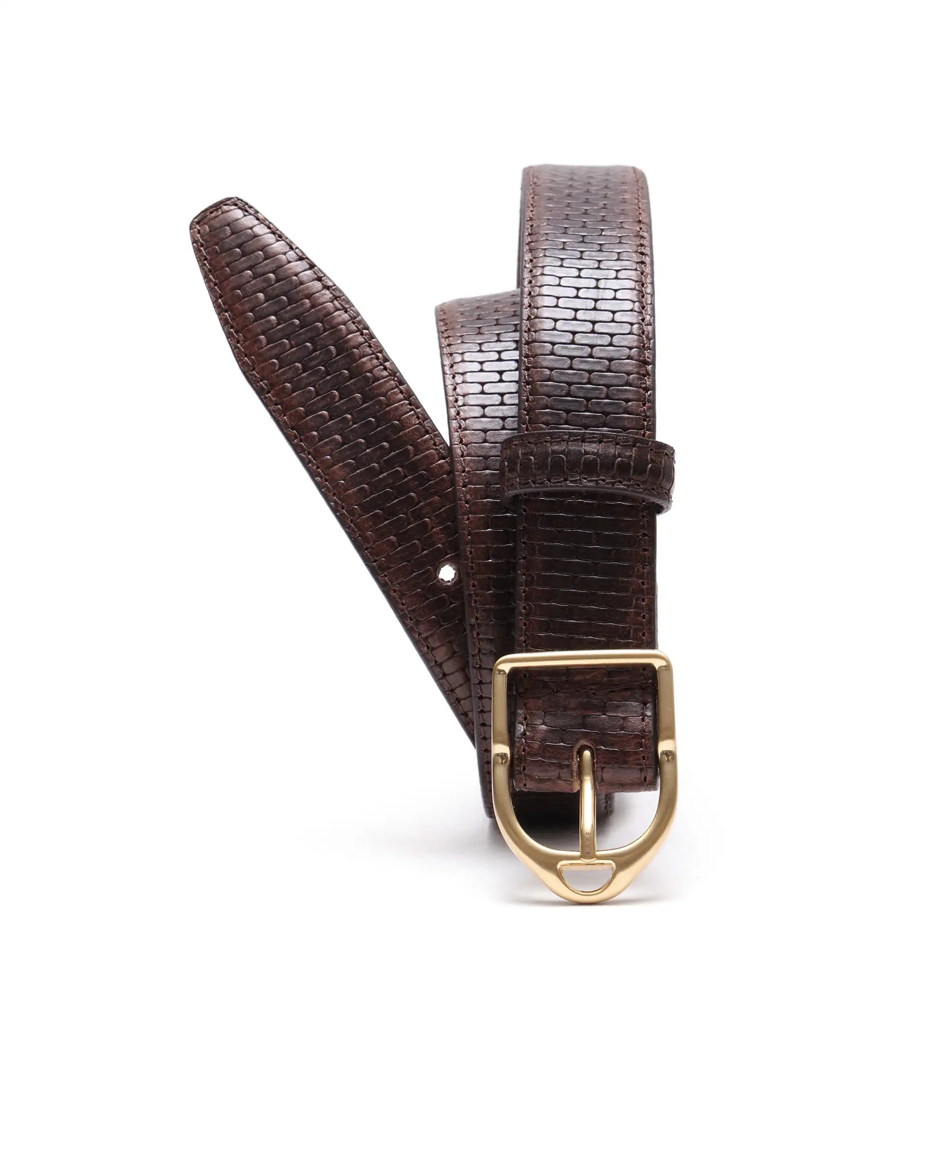 Rare Rabbit Men Valor Brown Leather Belt