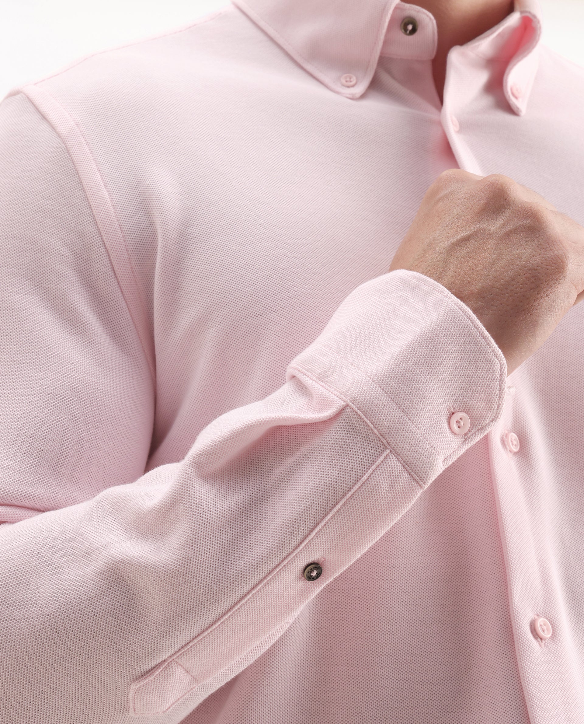 Rare Rabbit Men's Vane-25 Light Pink Cotton Plain Regular Fit Full Sleeve Button-Down Collar Shirt