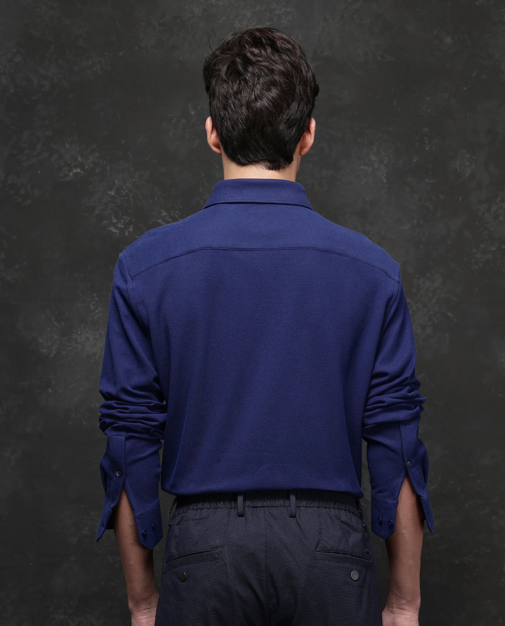 Rare Rabbit Men Vane Light Blue Cotton Fabric Full Sleeves Regular Collar Regular Fit Plain Shirt