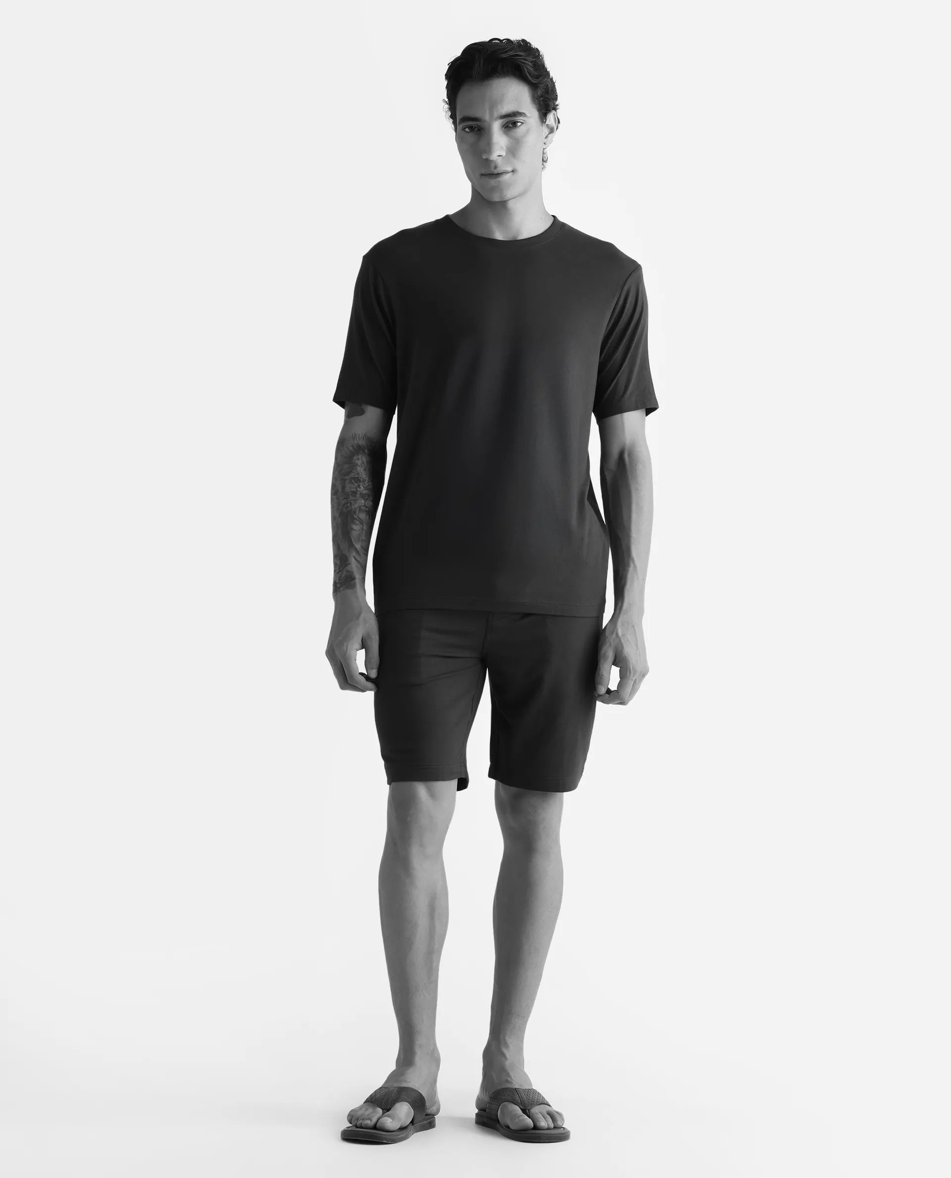 Rare Rabbit Men's Vaux Maroon Cotton Fabric Half Sleeve Regular Fit Plain T-Shirt