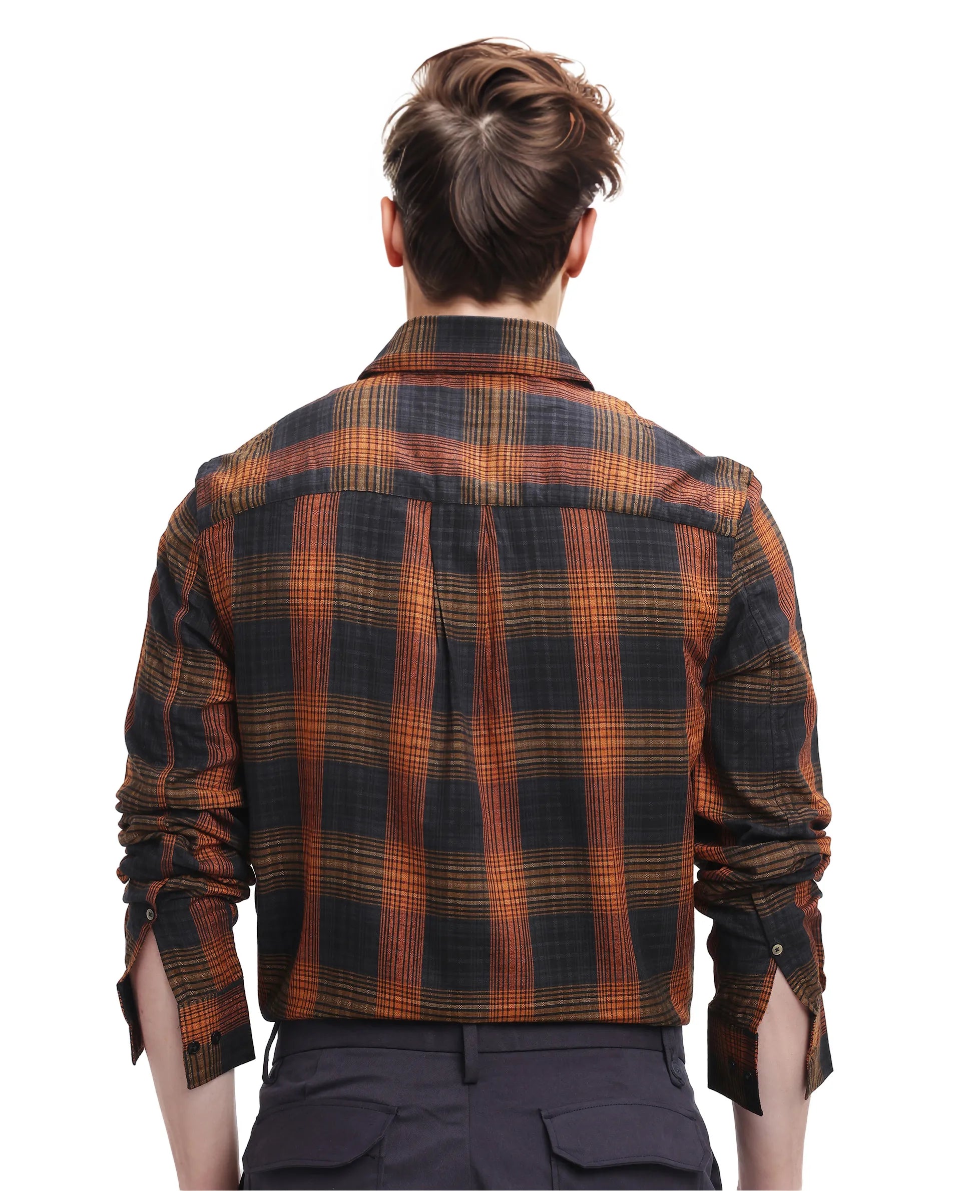 Rare Rabbit Men's Veil Black Cotton Fabric Full Sleeve Regular Fit Checks Shirt