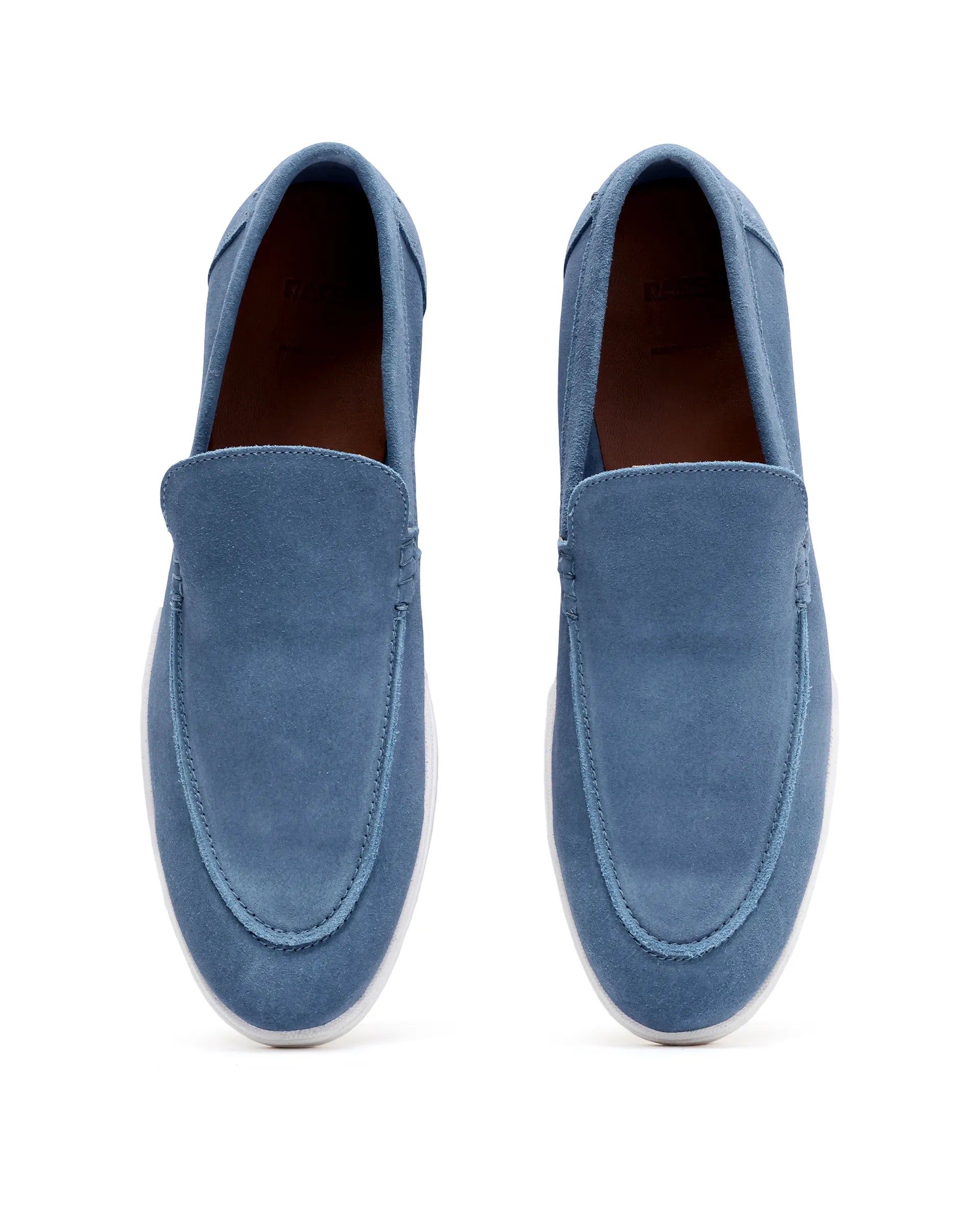 Rare Rabbit Men Velour Aqua Suede Leather Slip-On Closure Loafer