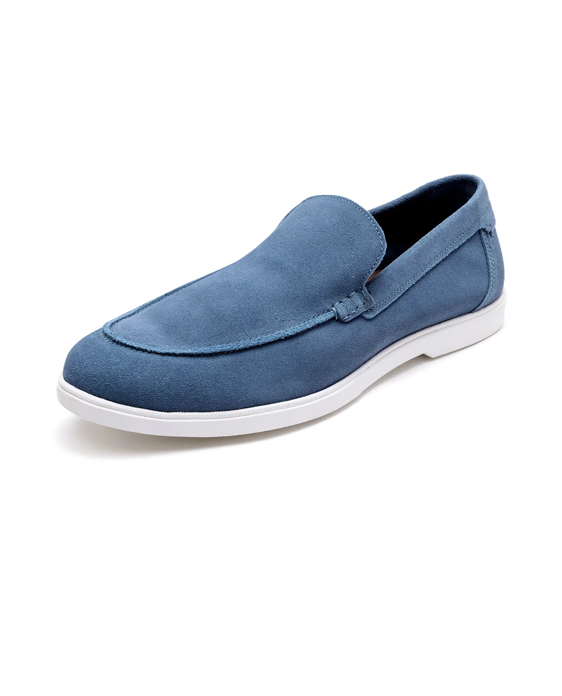 Rare Rabbit Men Velour Aqua Suede Leather Slip-On Closure Loafer