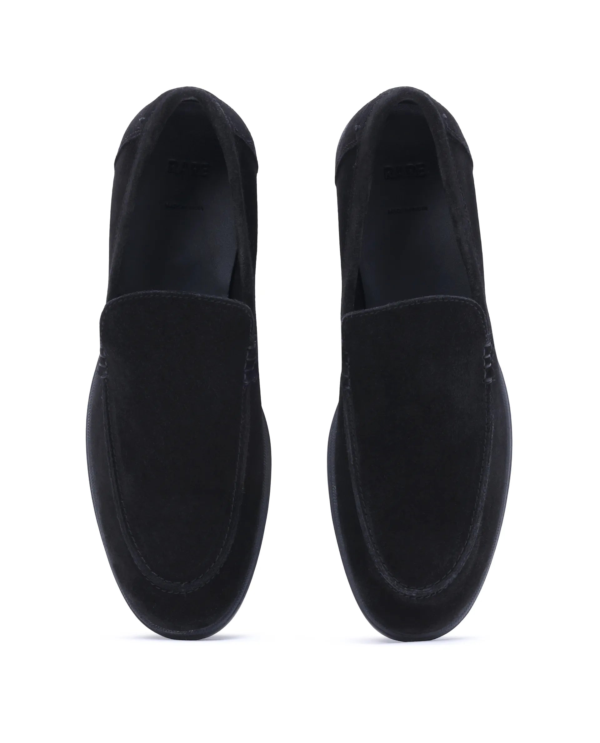 Rare Rabbit Men Velour Black Suede Leather Slip-On Closure Loafer