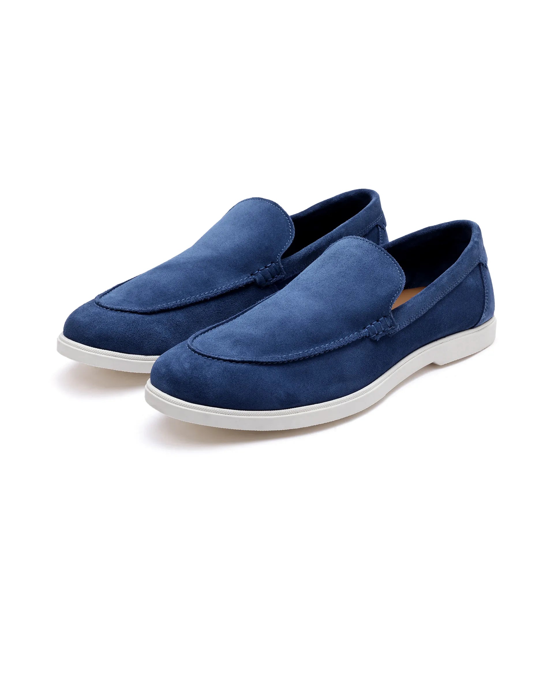Rare Rabbit Men Velour Cobalt Blue Suede Leather Slip-On Closure Loafer