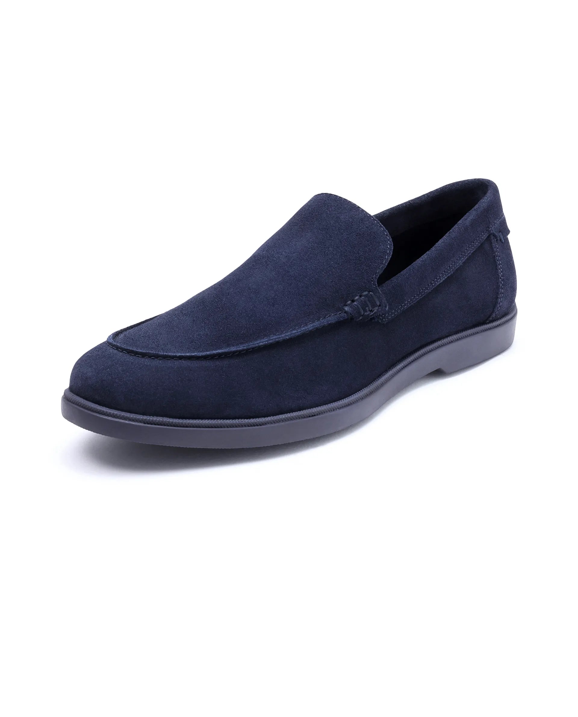 Rare Rabbit Men Velour Navy Suede Leather Slip-On Closure Loafer