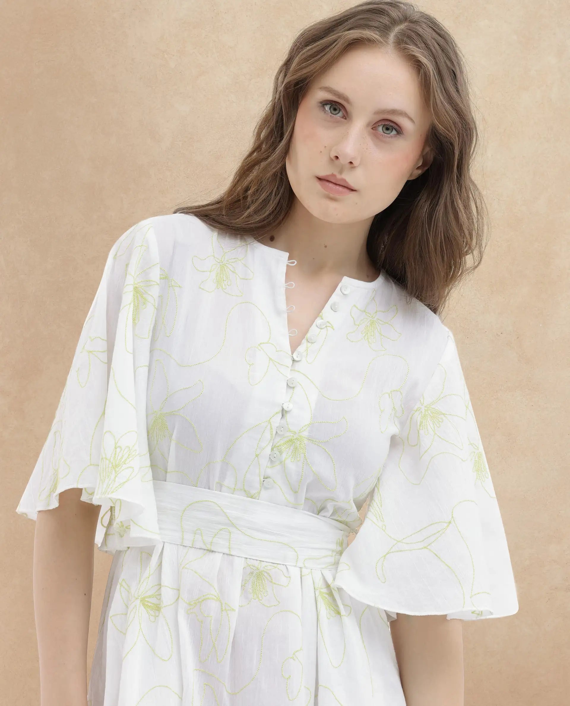 Rareism Womens Vera White Dress Short Sleeve Solid