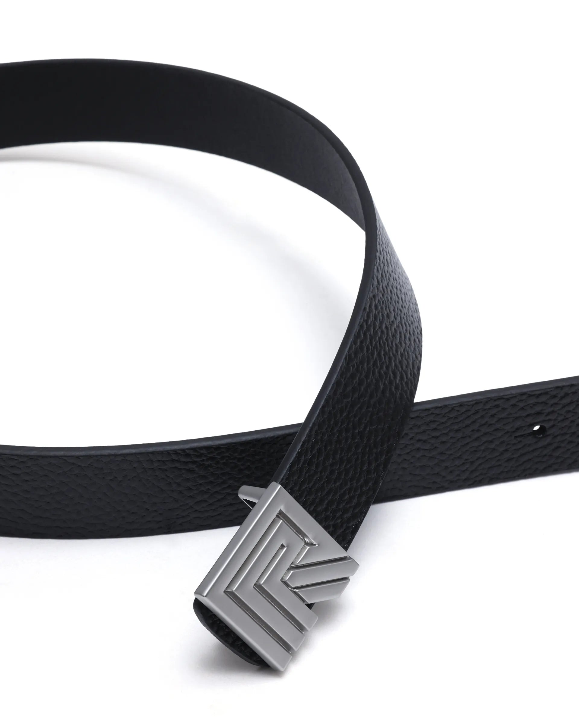 Rare Rabbit Men Vero Black Non Reversible Leather Belt