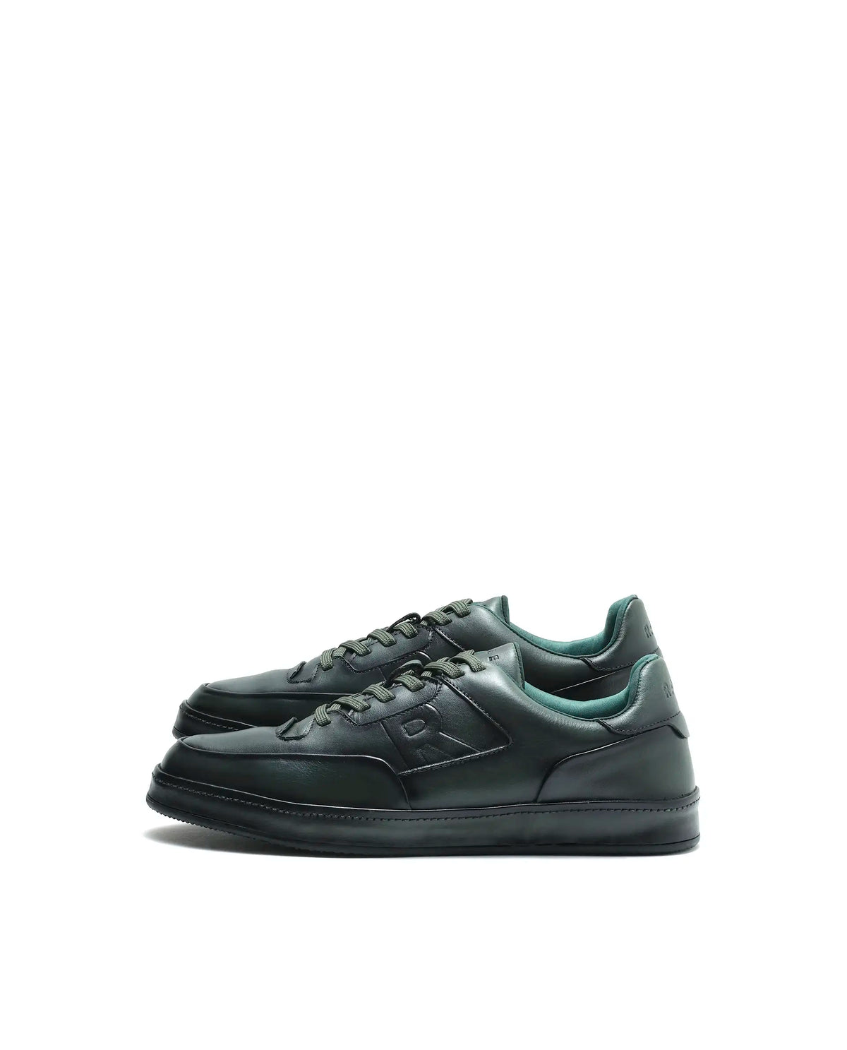 Rarez Men's Verso Dark Green Leather Regular Sneaker