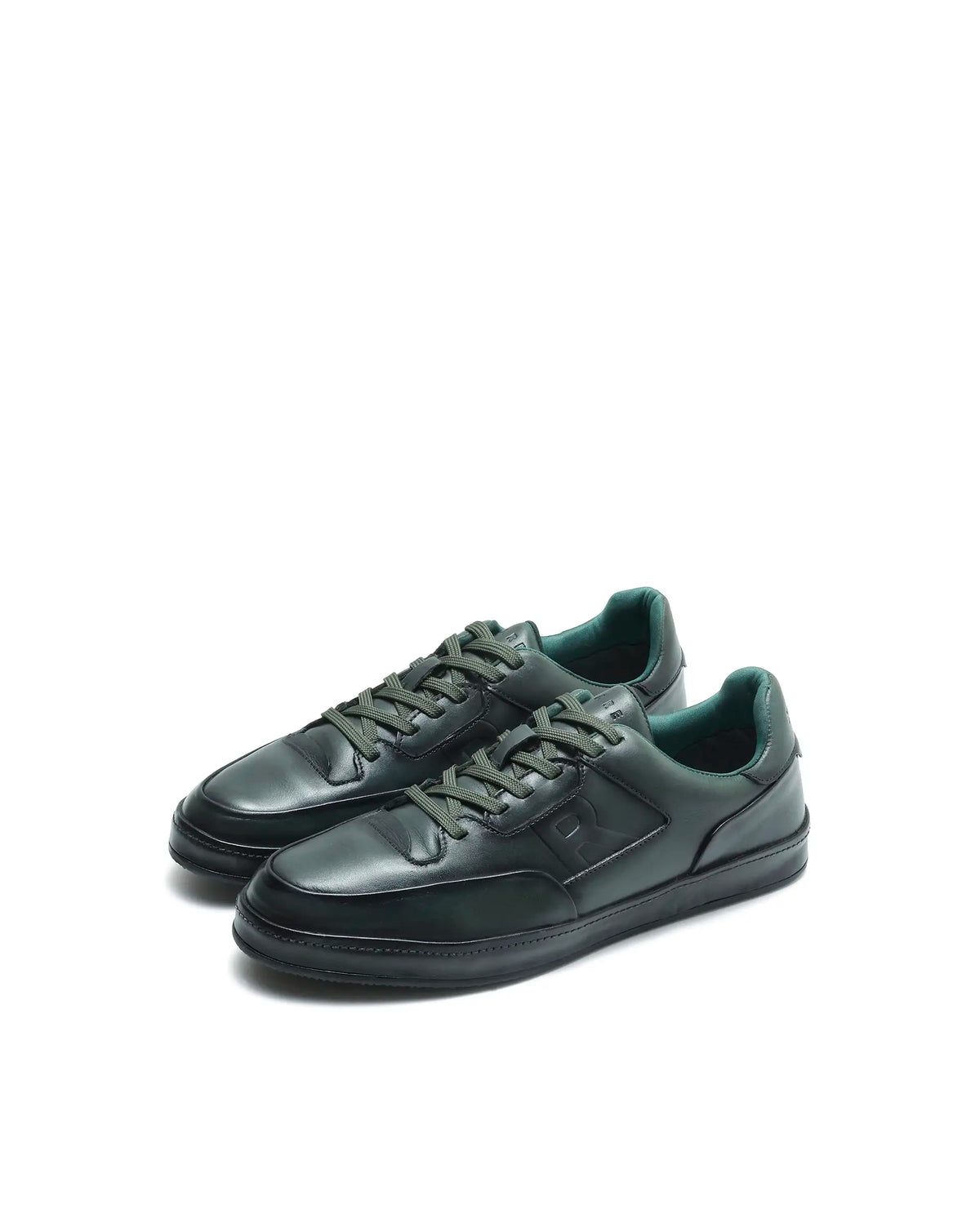 Rarez Men's Verso Dark Green Leather Regular Sneaker