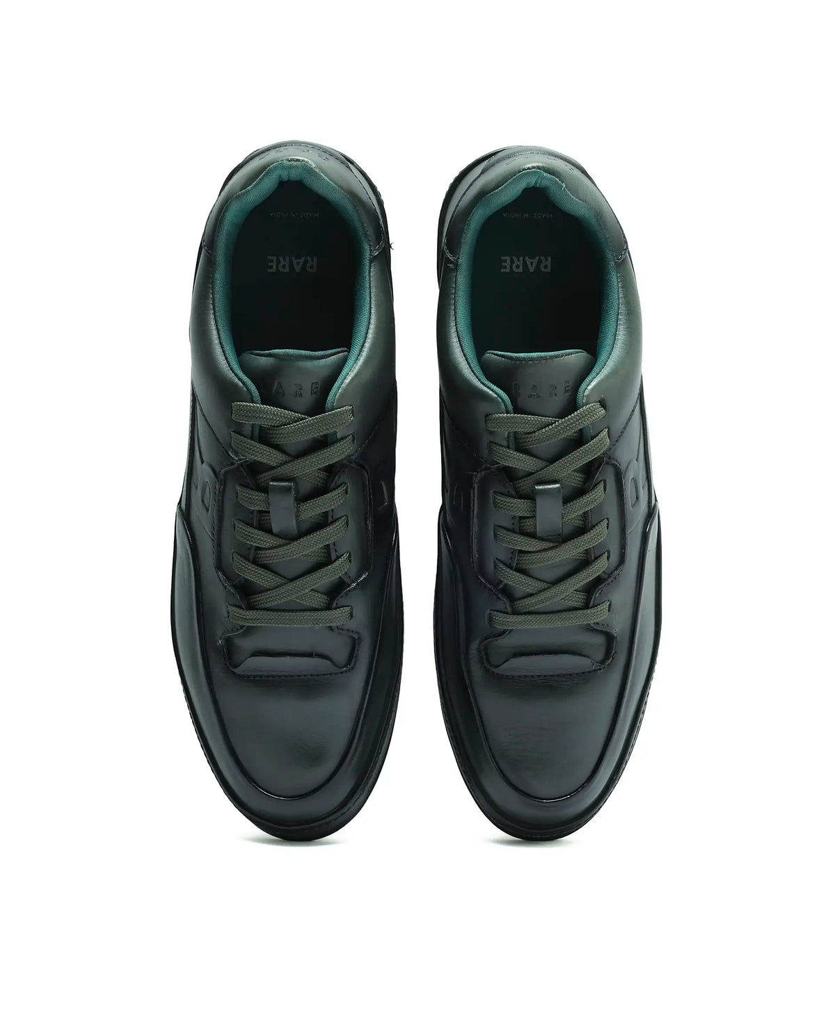 Rarez Men's Verso Dark Green Leather Regular Sneaker