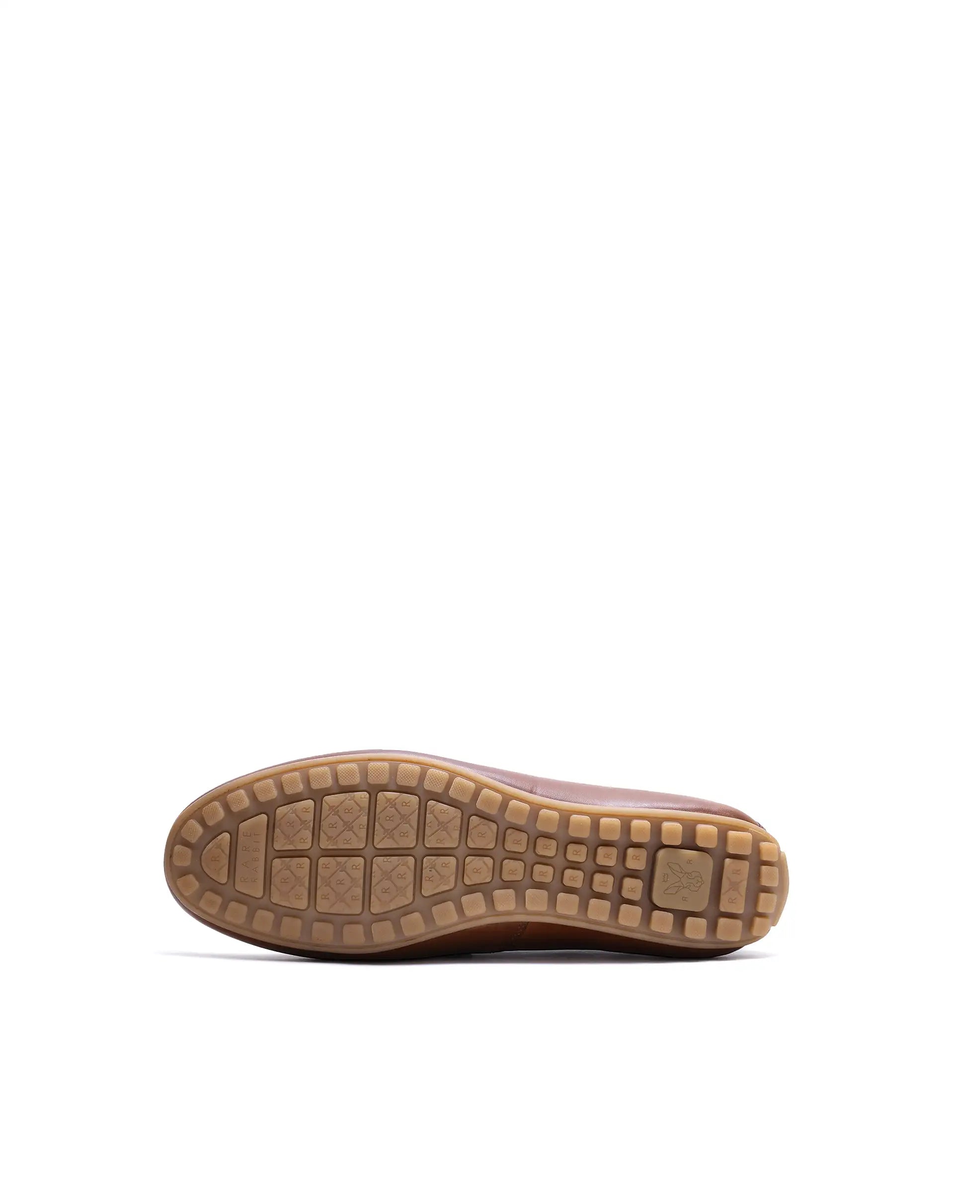 Rare Rabbit Men's Viento Tan Leather Drivers