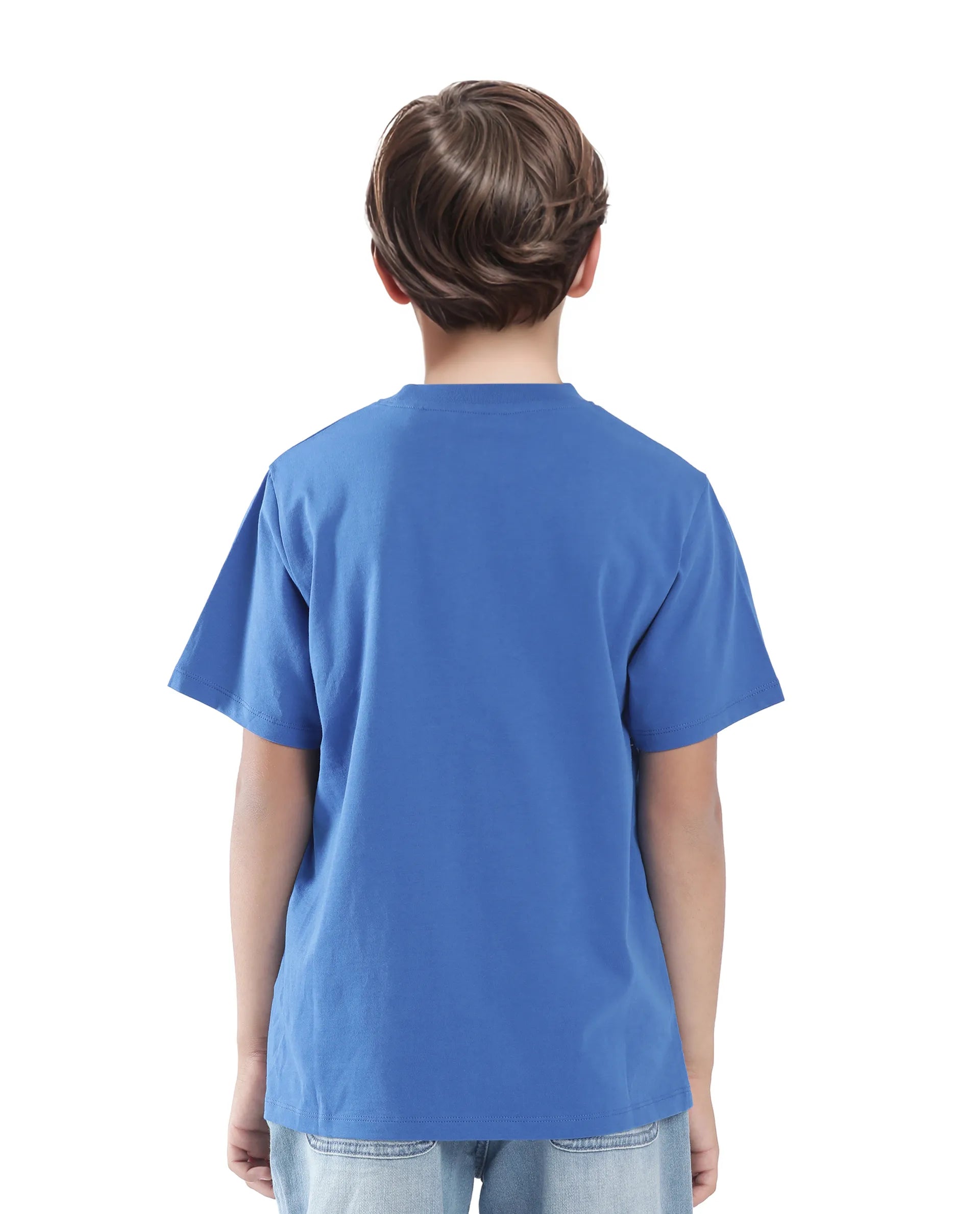 Rare Ones Kids Vint-K Blue Cotton Half Sleeve Graphic Print Slip-On Closure Regular Fit T-Shirt