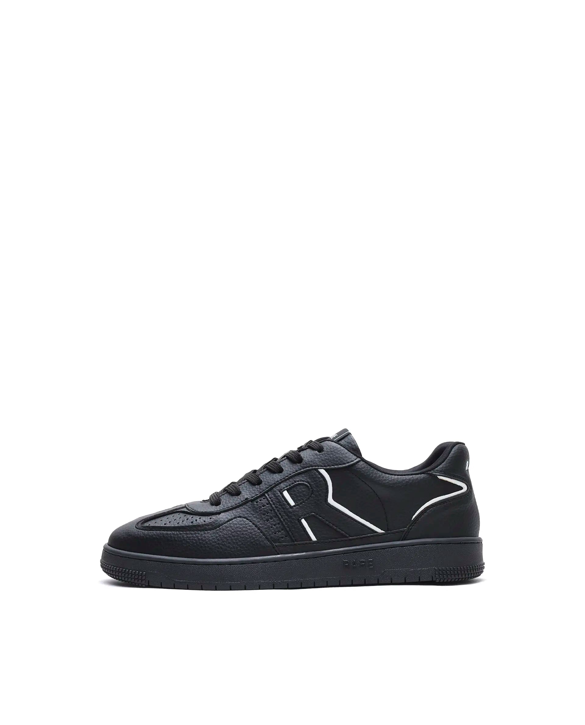 Rare Rabbit Men's Volt Black Micro Fiber Sneaker