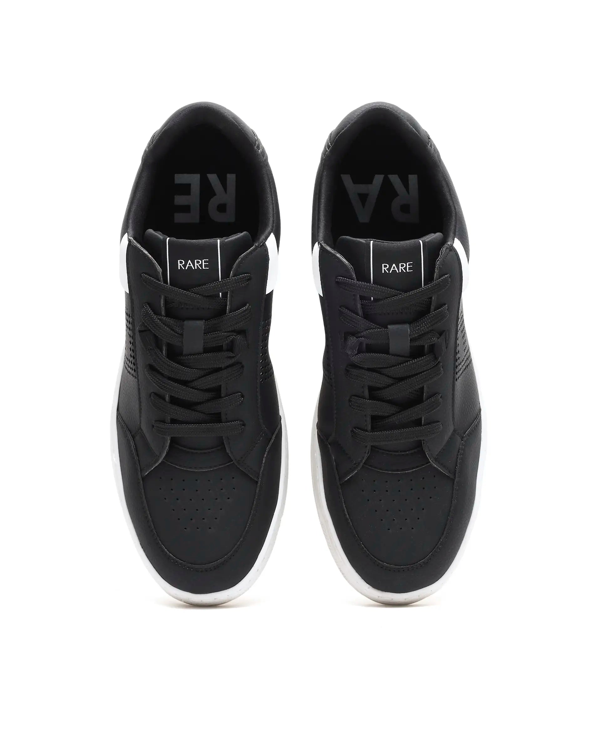 Rarez Men's Vorto Black Micro Leather Sneaker