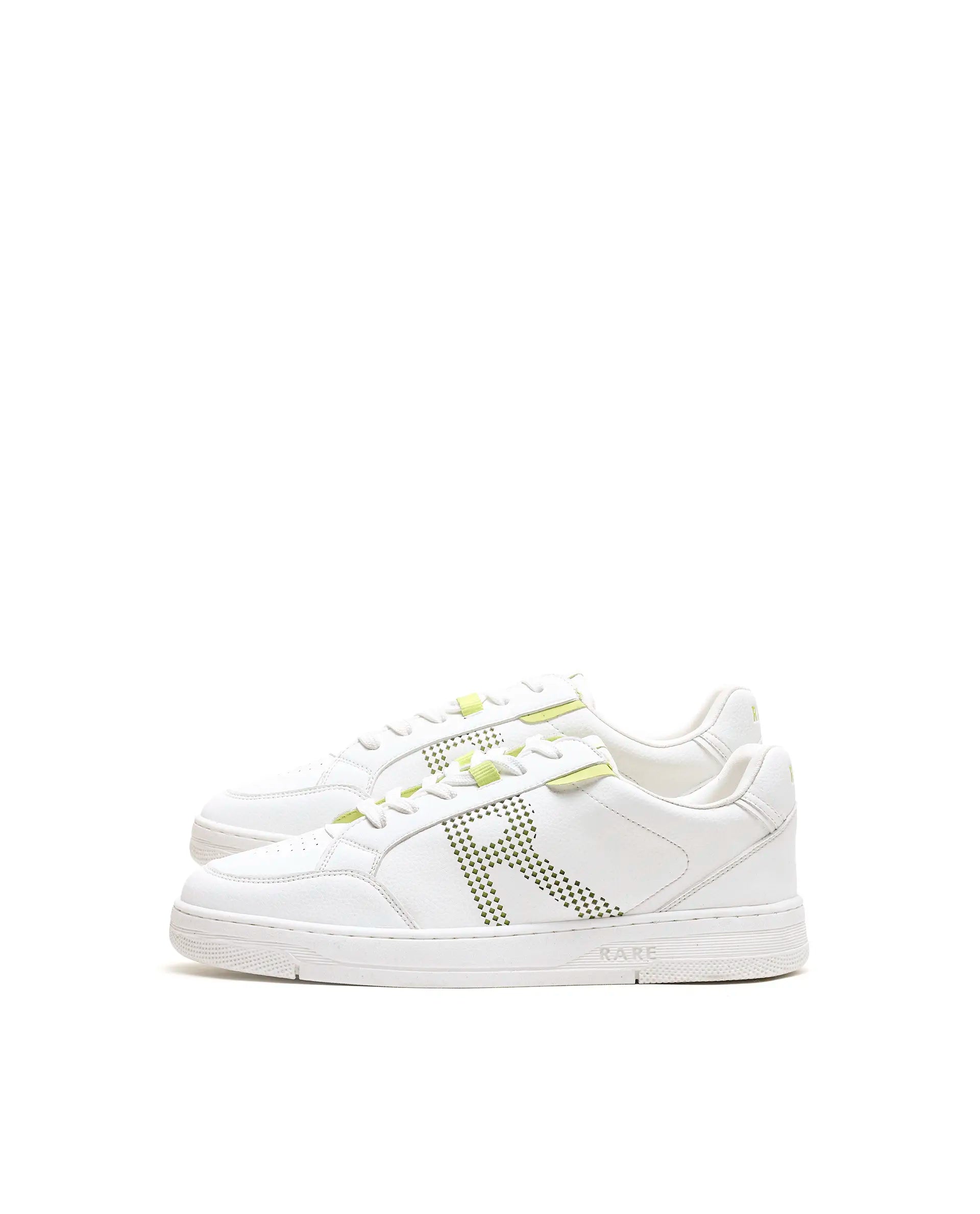 Rarez Men's Vorto White Micro Leather Sneaker