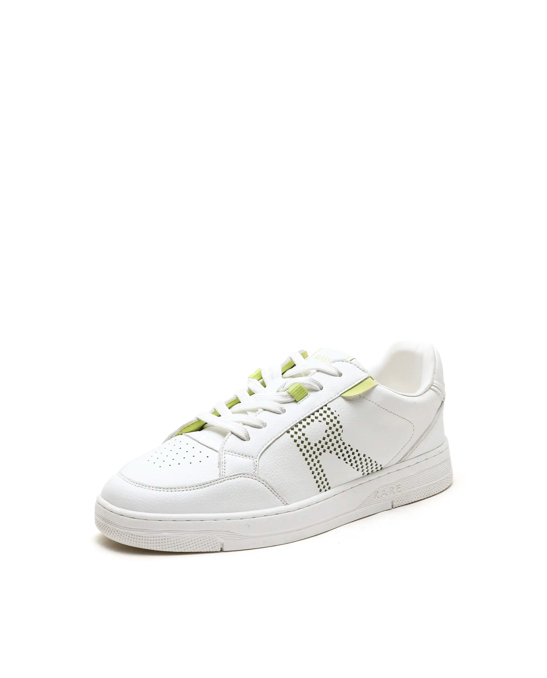 Rarez Men's Vorto White Micro Leather Sneaker