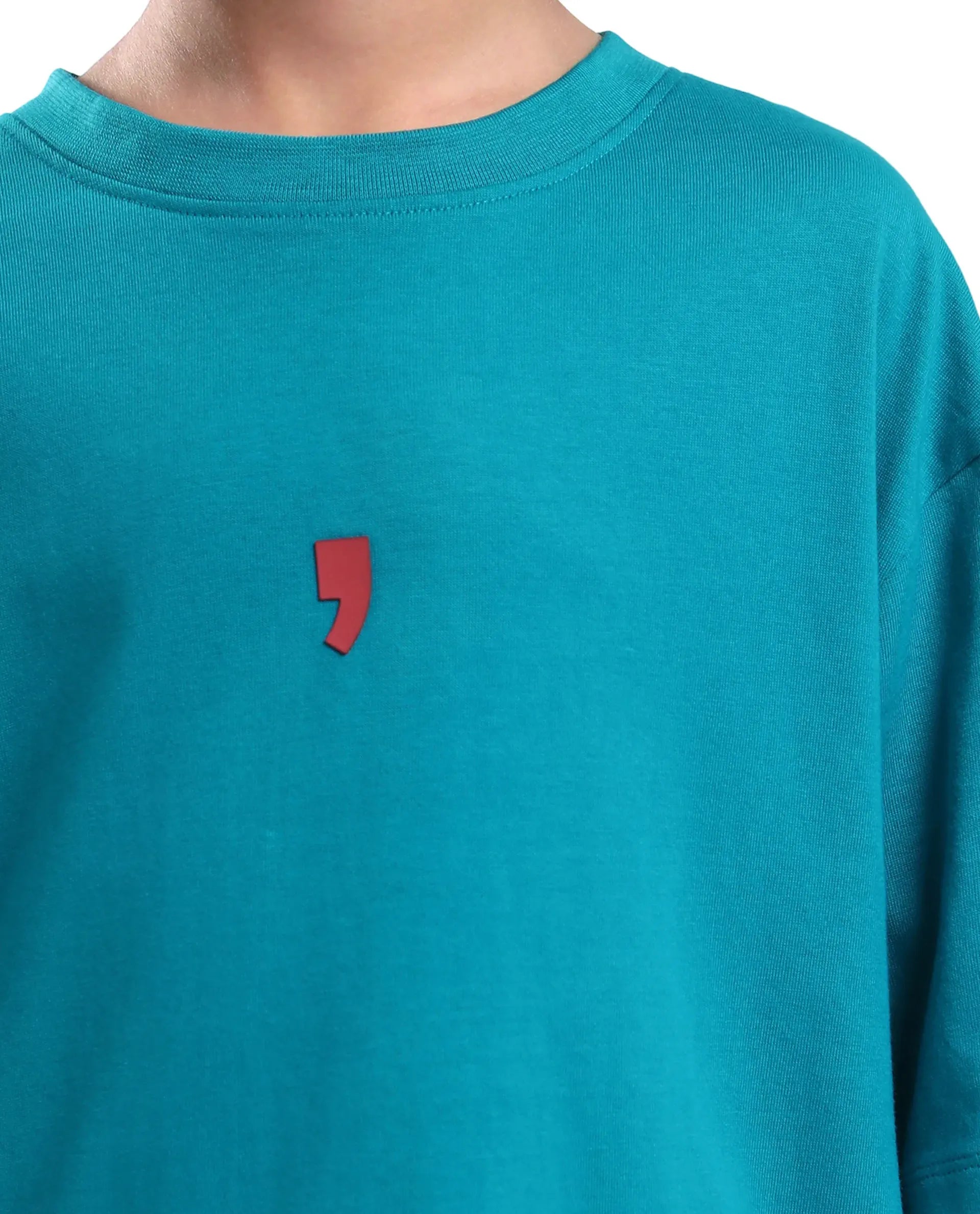 Rare Ones Kids Voy-K Turq Cotton Graphic Print Slip-On Oversized Fit T-Shirt