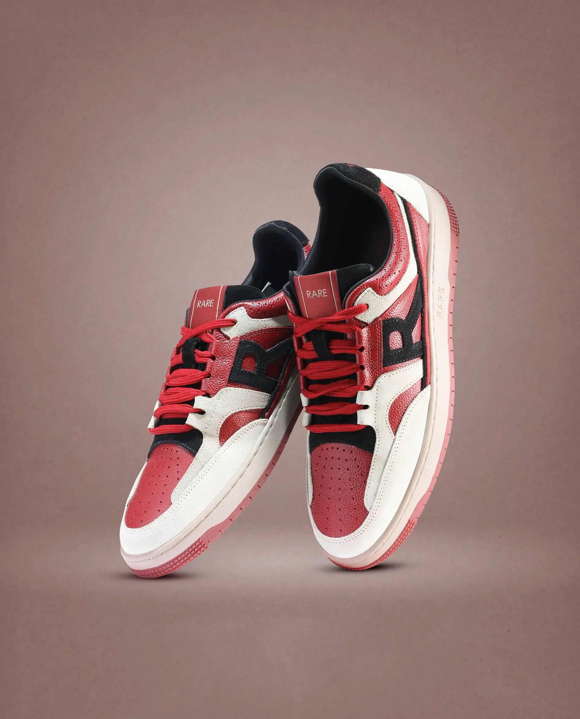 Rare Rabbit Men Voyage Red Leather Lace-Up Sneaker