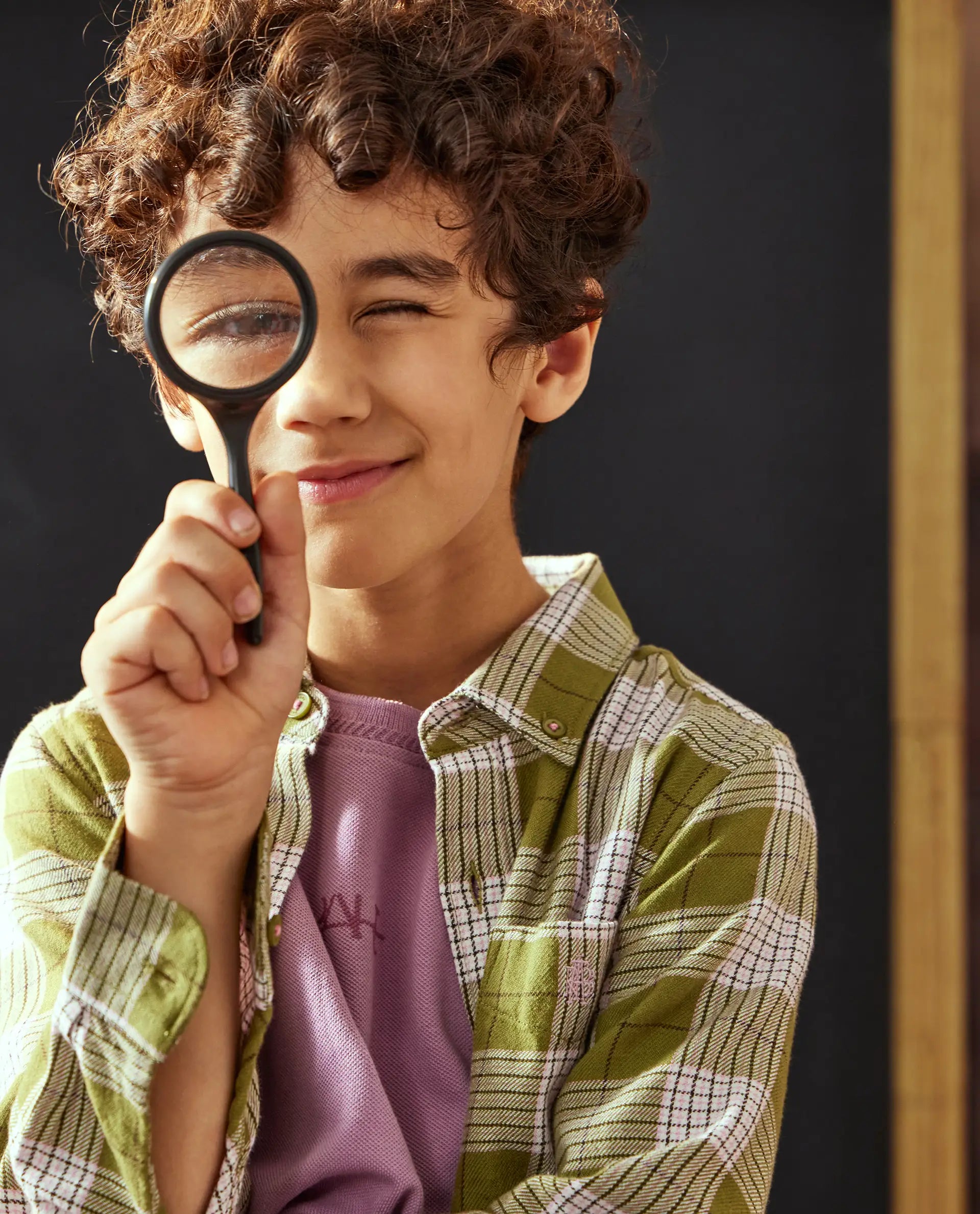 Rare Ones Kids Ver Olive Cotton Full Sleeves Button Down Regular Fit Checked Shirt