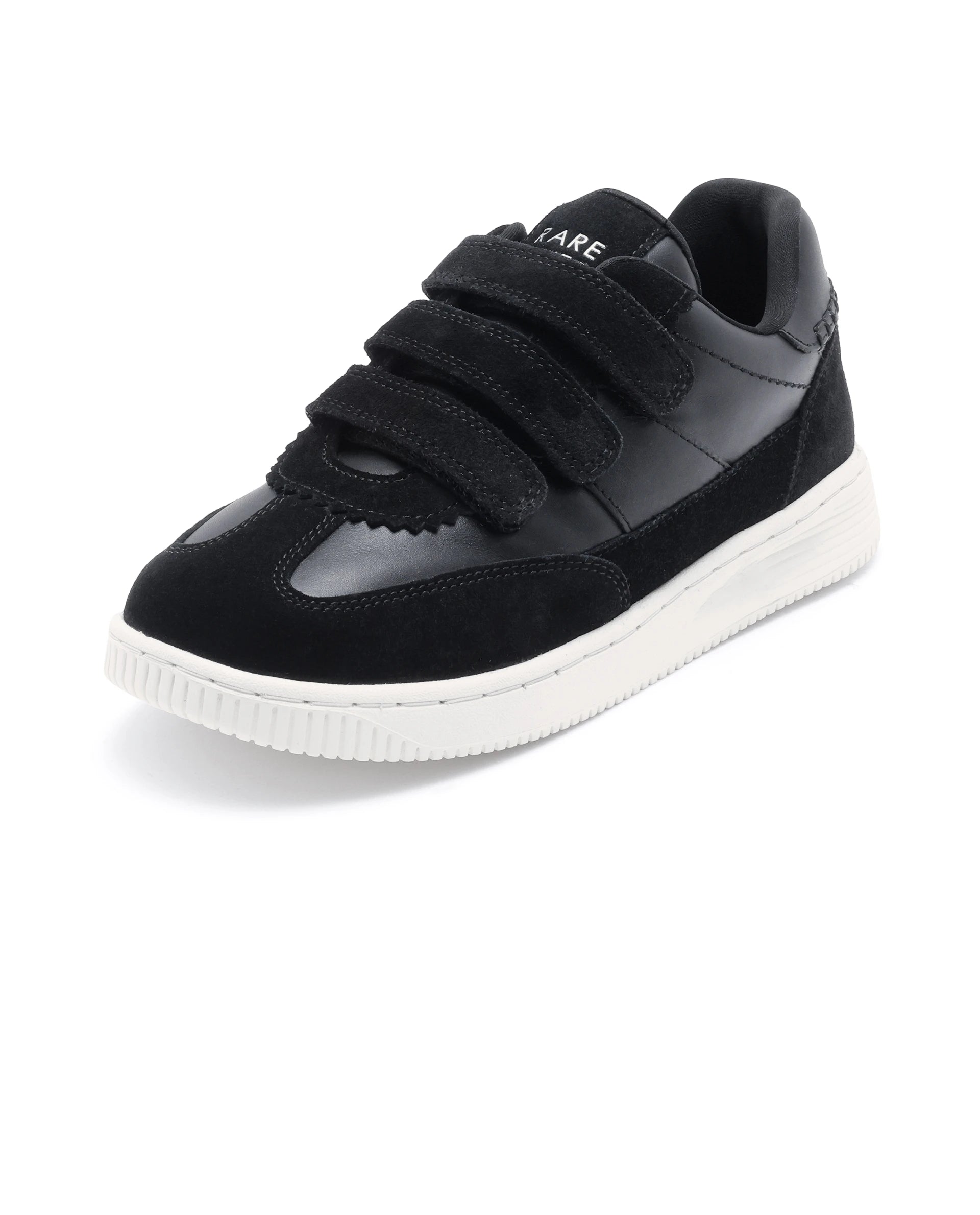 Rare Ones Kids Walc Black Leather Riptape Fastening Sneaker