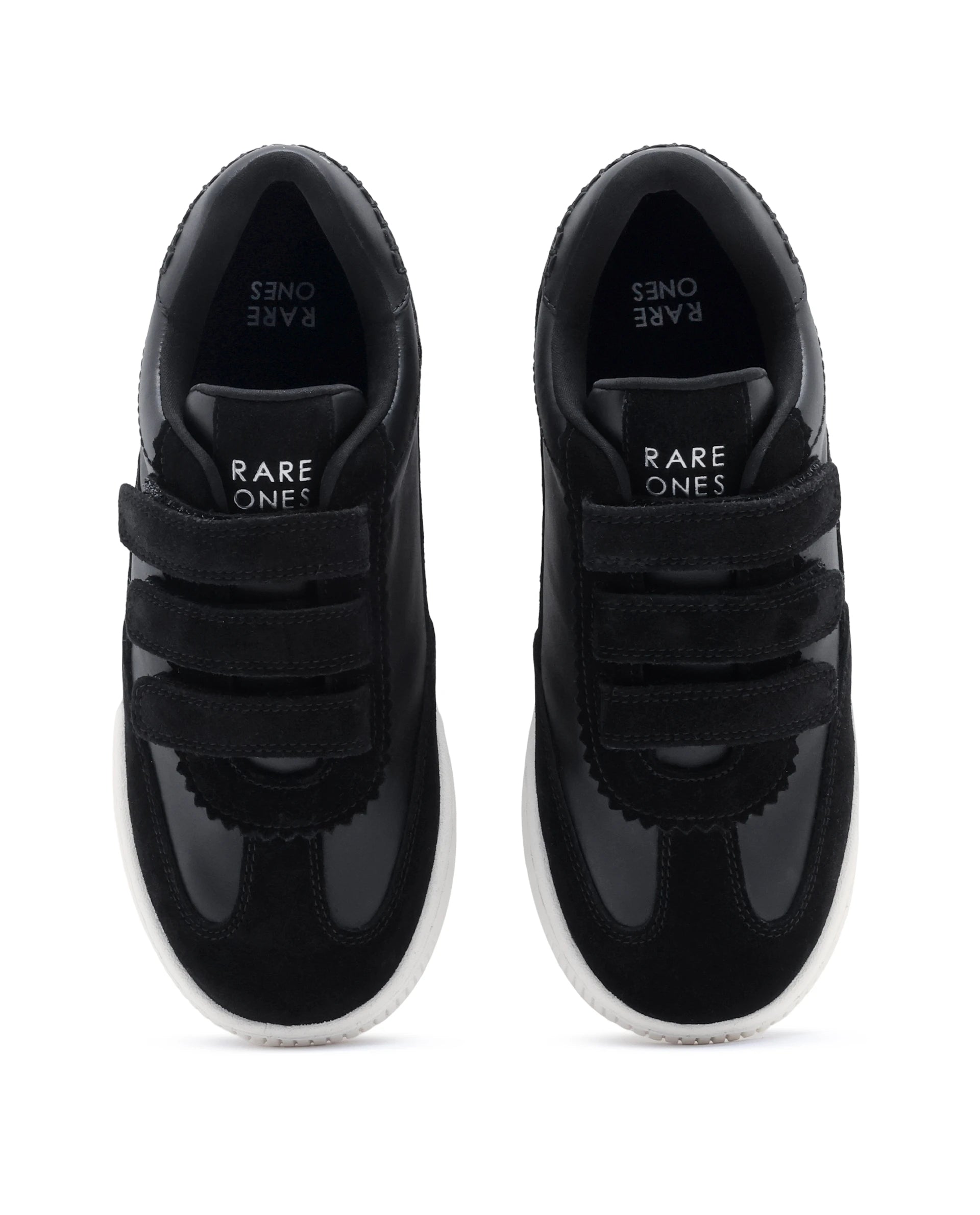 Rare Ones Kids Walc Black Leather Riptape Fastening Sneaker