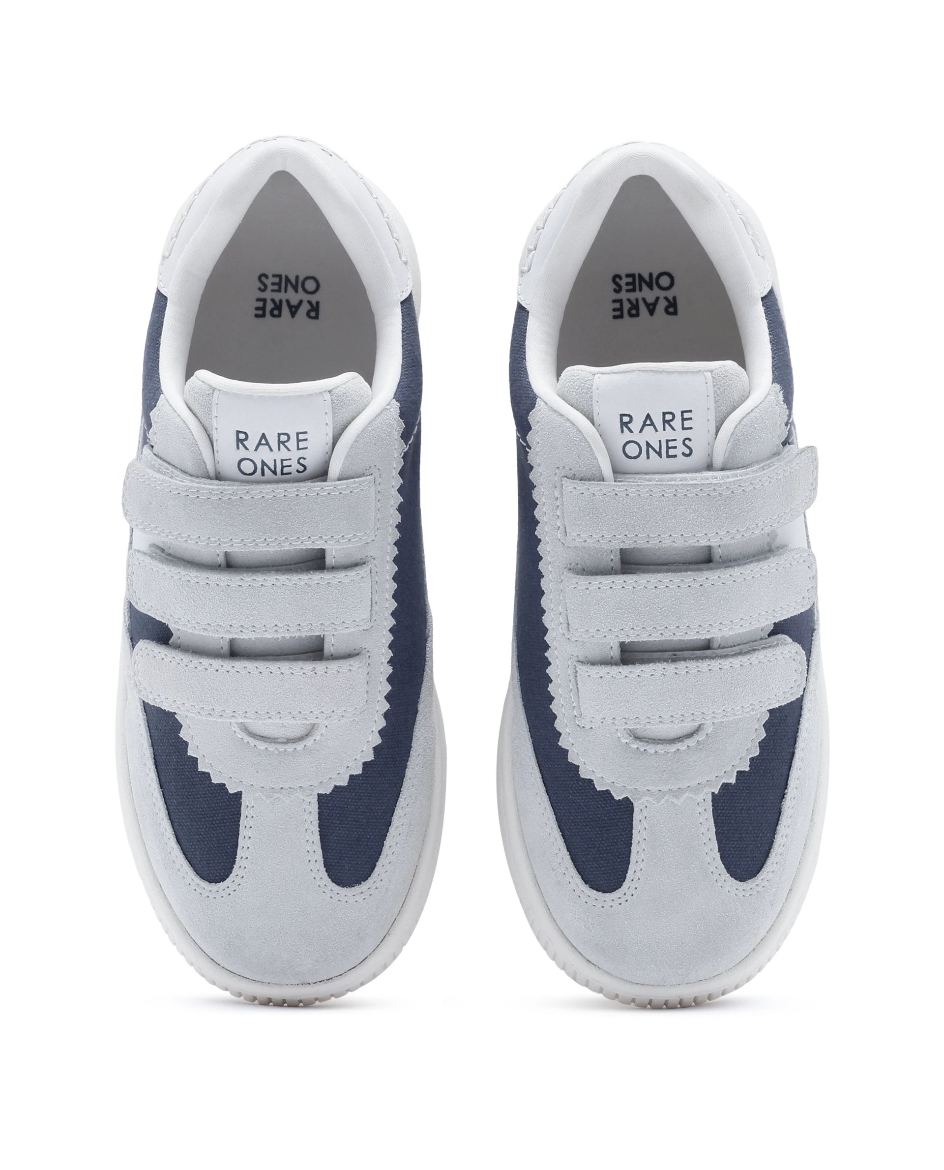 Rare Ones Kids Walc Navy Leather Riptape Fastening Sneaker