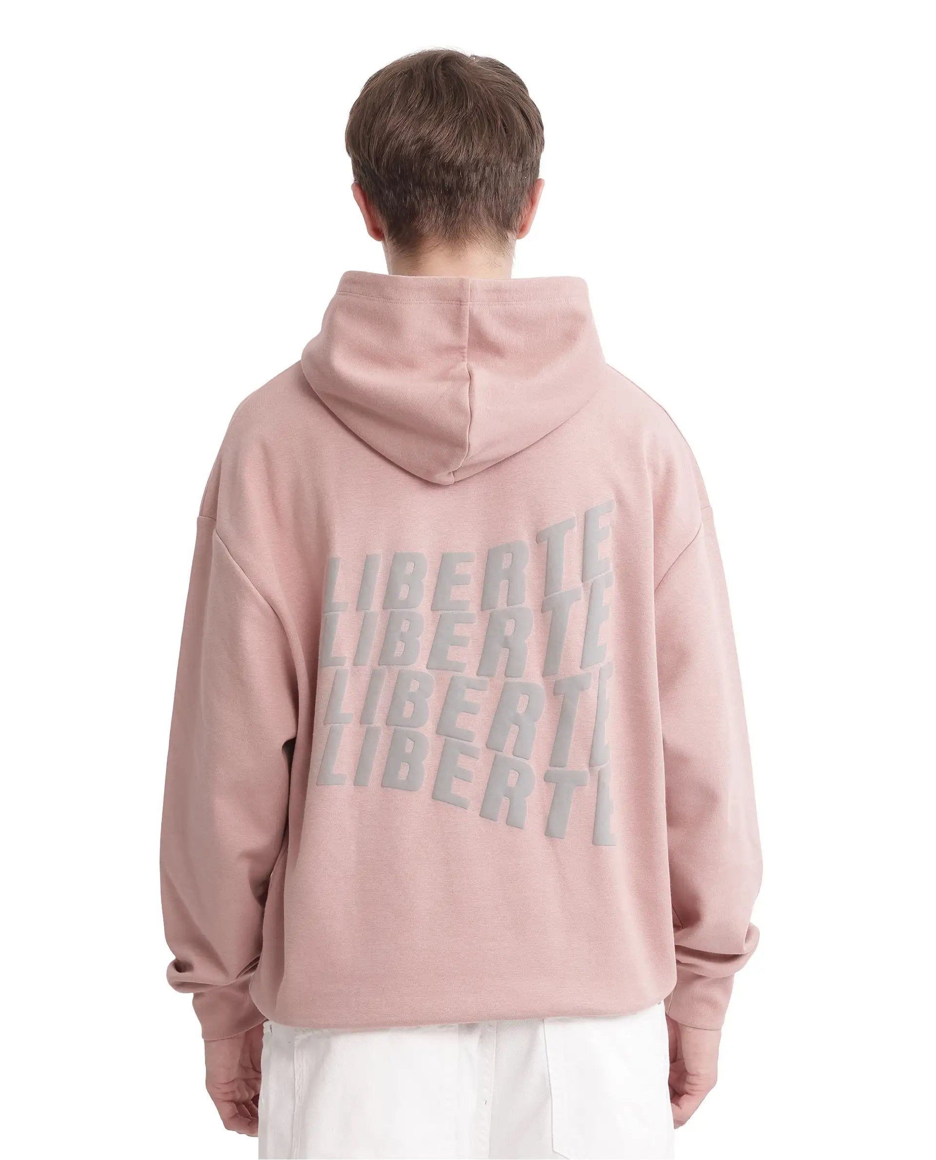 Rare Rabbit Men Wale Dusky Pink Full Sleeve Boxy Fit Printed Sweatshirt