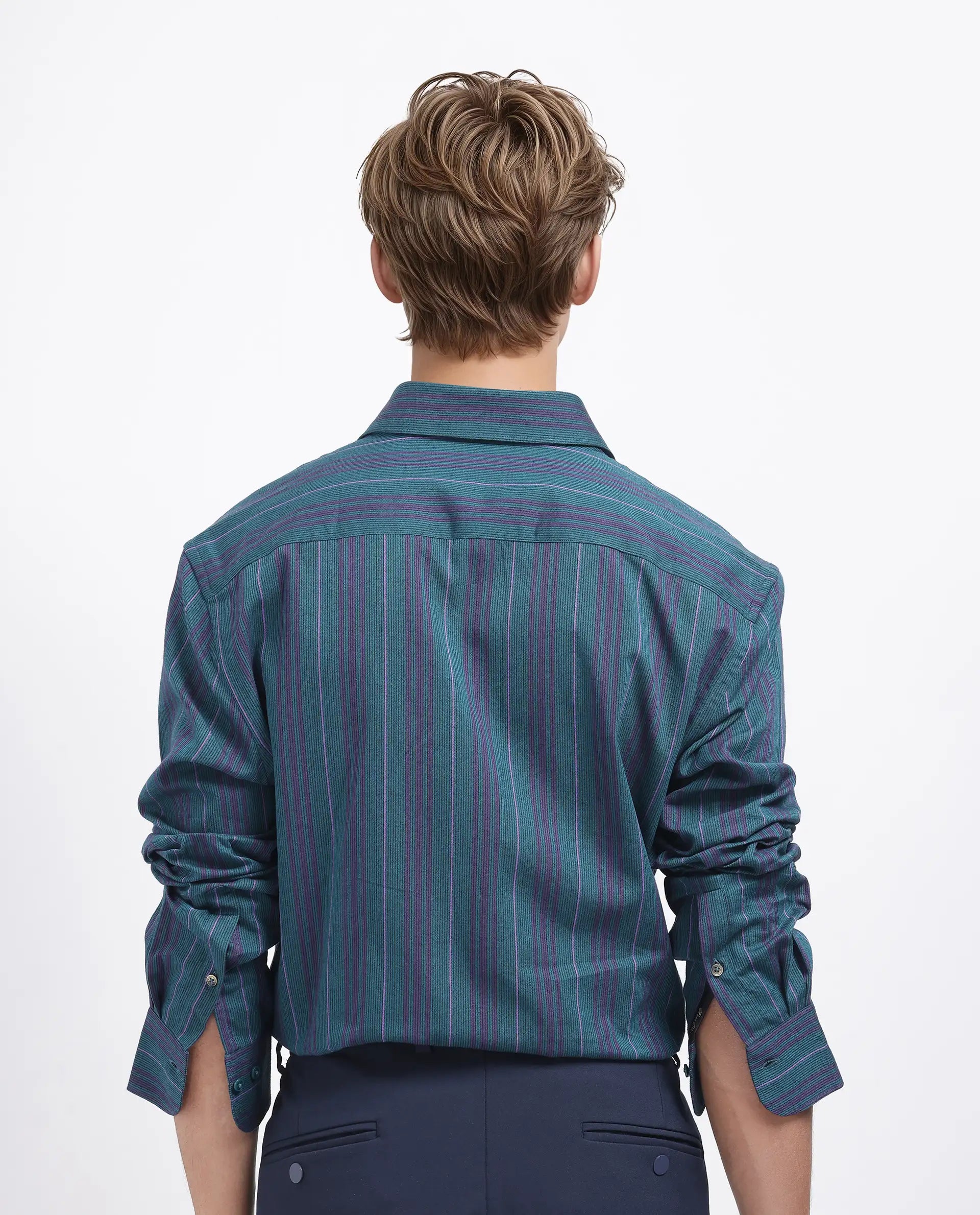 Rare Rabbit Men's Warsaw Dark Green Cotton Fabric Full Sleeve Collared Neck Checks Shirt