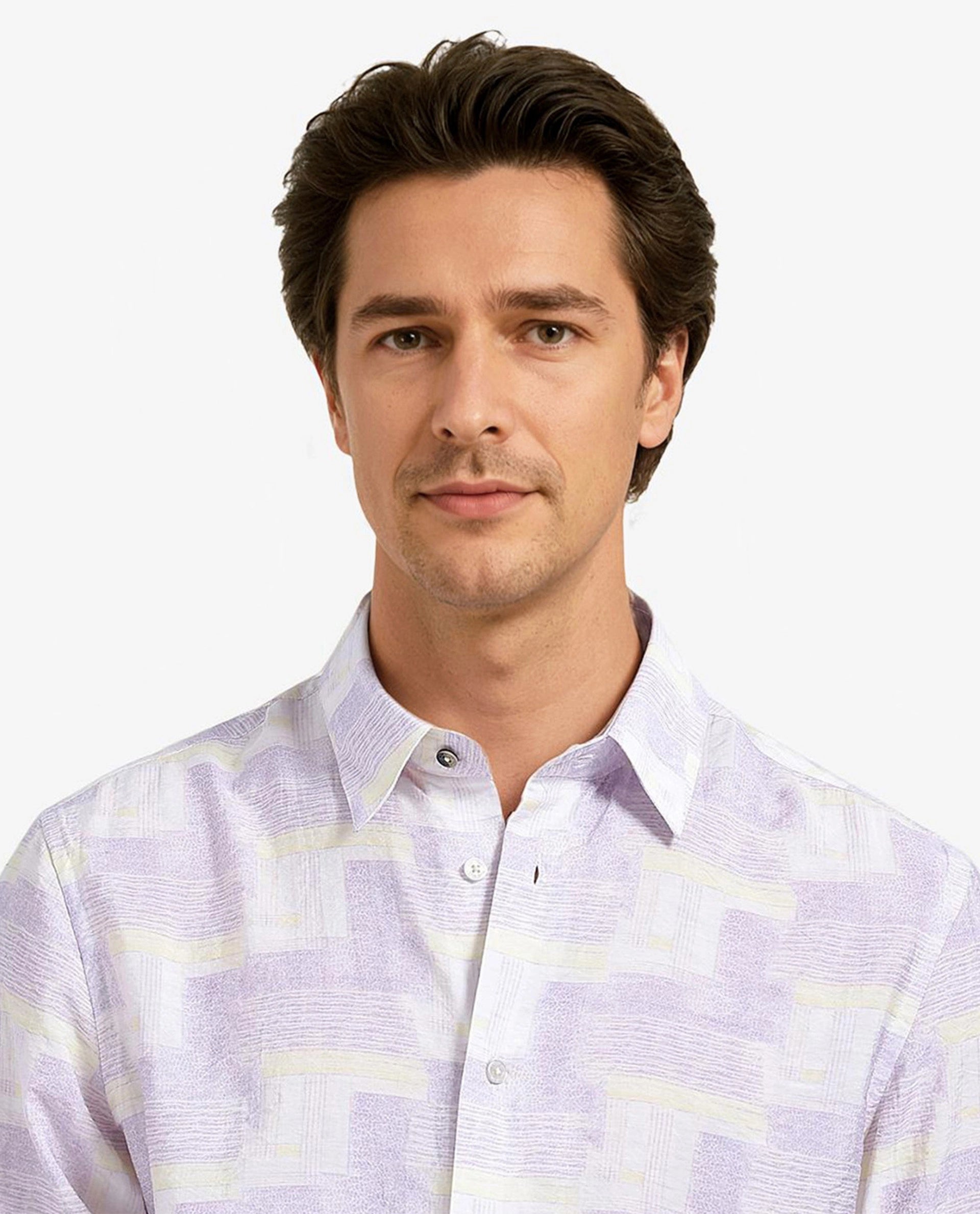 Rare Rabbit Men Whimsy Pastel Pink Full Sleeve Regular Collar Button Closure Regular Fit Abstract Print Shirt