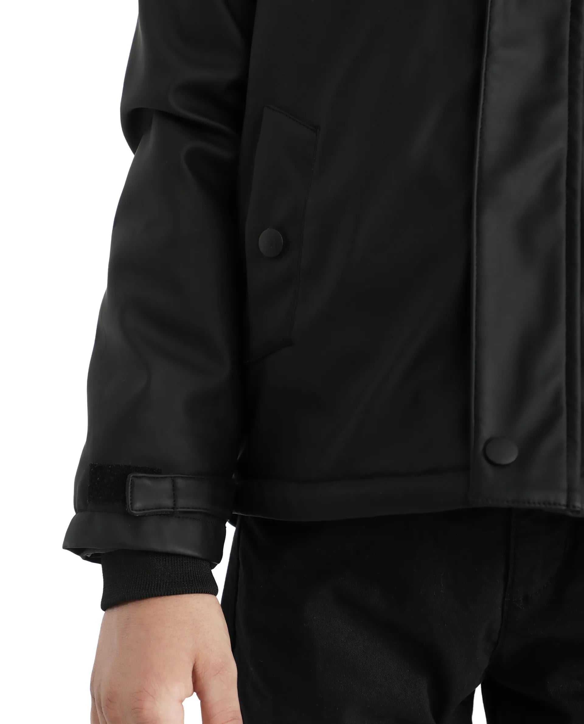 Rare Ones Kids Wrick Black Polyester Full Sleeve Solid Jacket