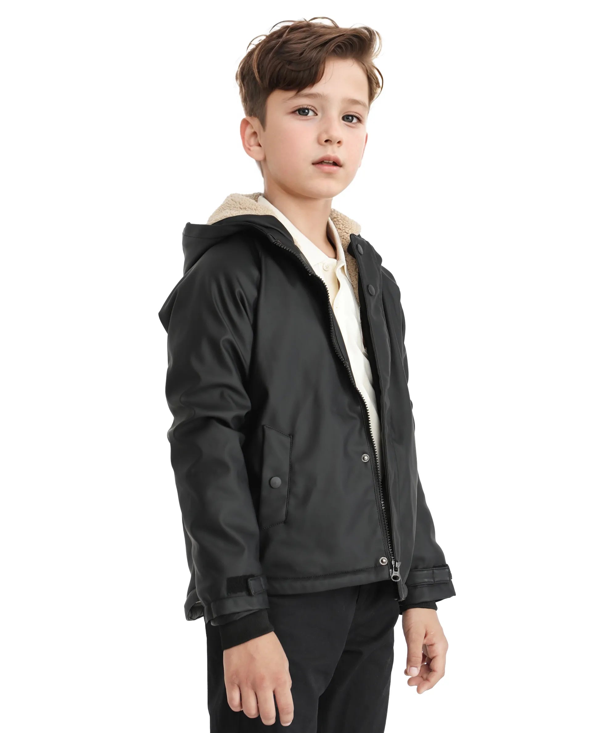 Rare Ones Kids Wrick Black Polyester Full Sleeve Solid Jacket