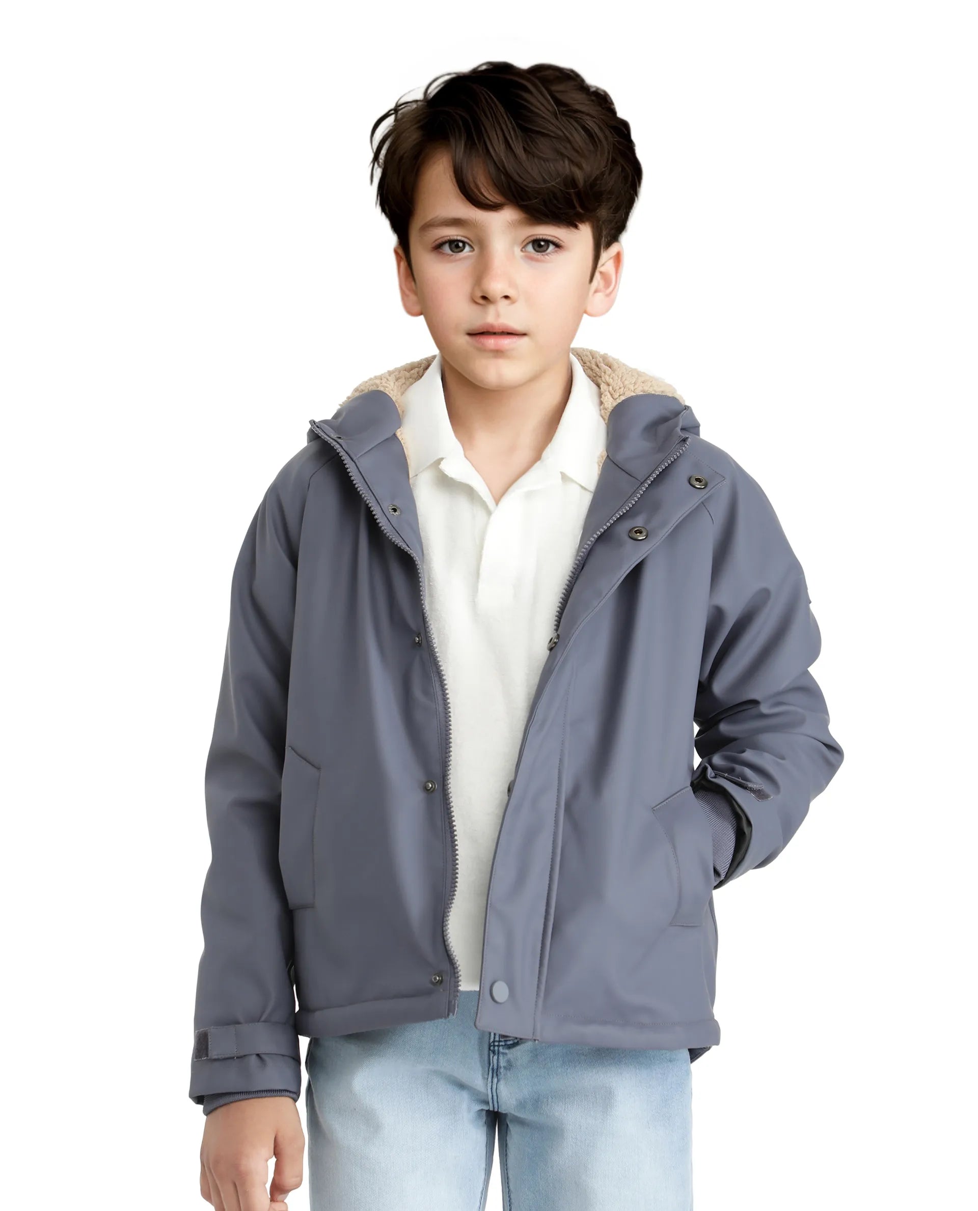 Rare Ones Kids Wrick Navy Polyester Full Sleeve Solid Jacket