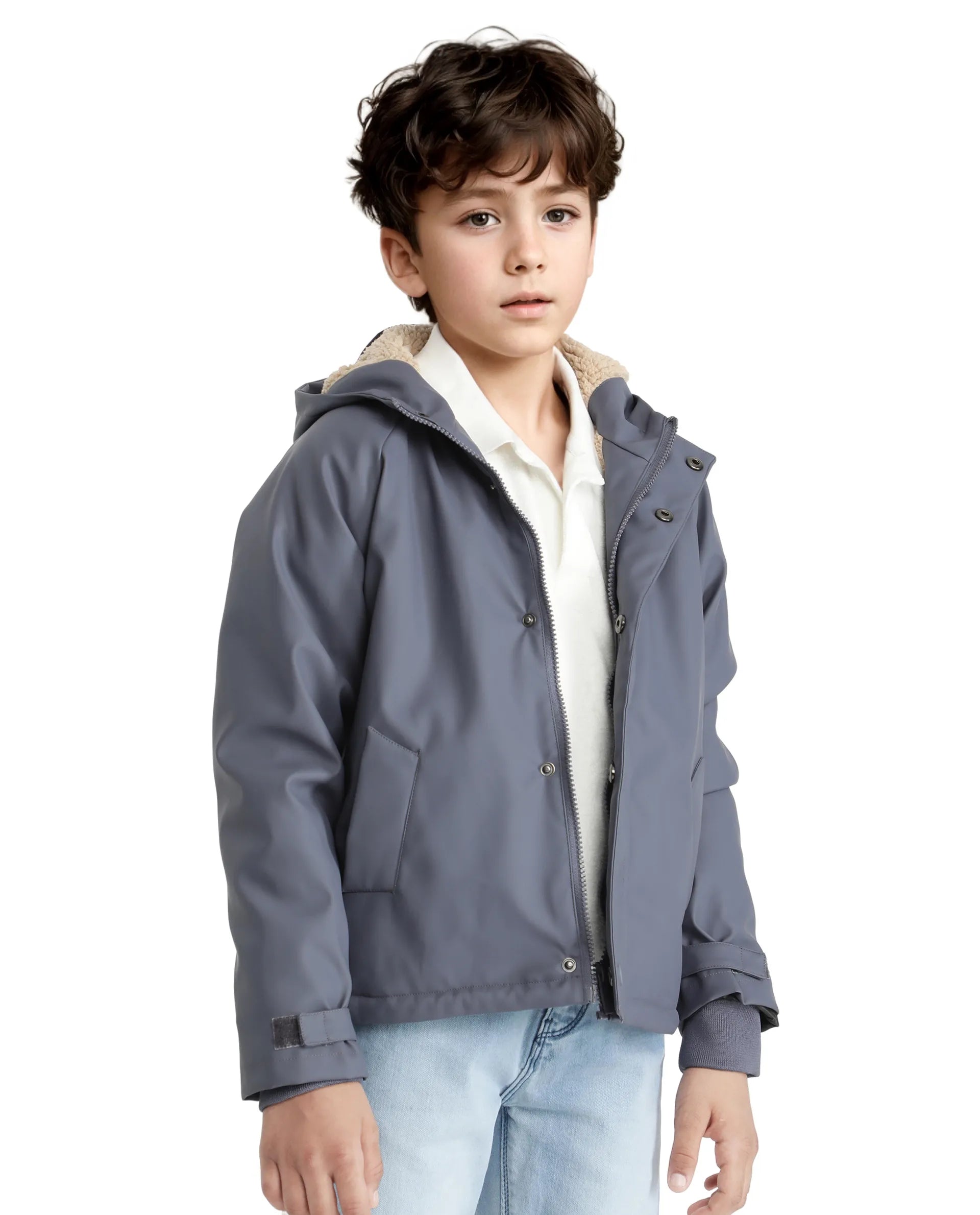 Rare Ones Kids Wrick Navy Polyester Full Sleeve Solid Jacket