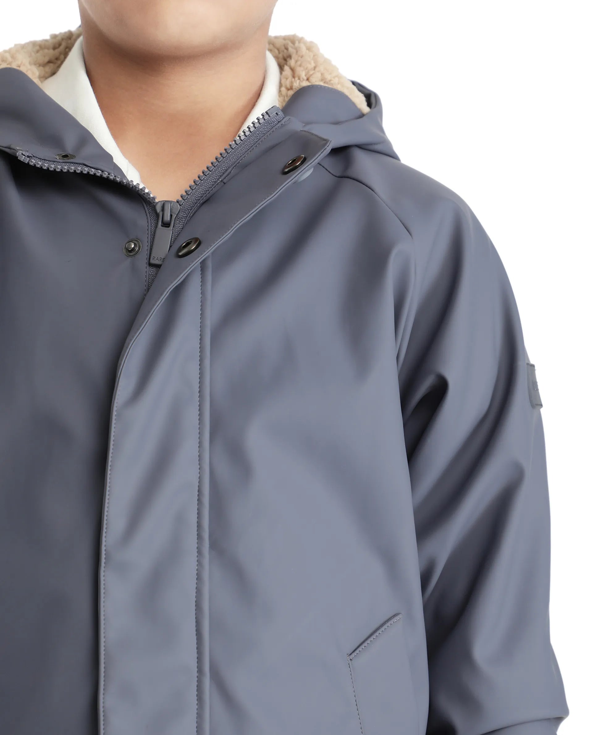 Rare Ones Kids Wrick Navy Polyester Full Sleeve Solid Jacket