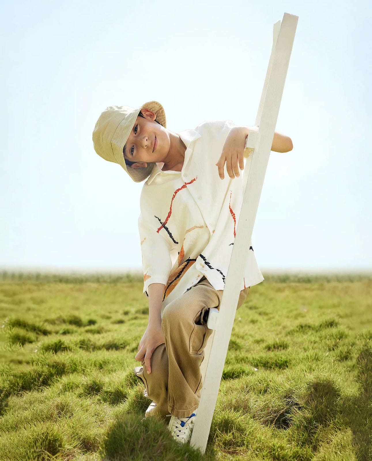 Rare Ones Kids Tent White Viscose Blend Half Sleeve Button Printed Regular Fit Shirt