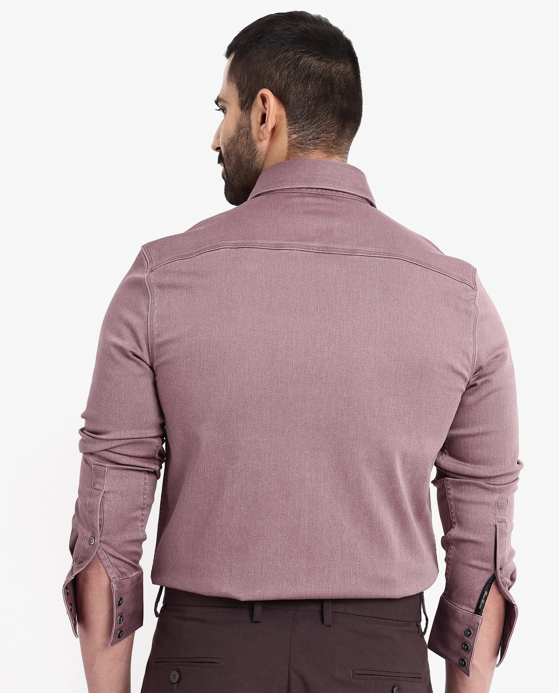 Rare Rabbit Men Xenor Dusky Pink Full Sleeve Regular Fit Two Front Pocket Button Closure Twill Shirt