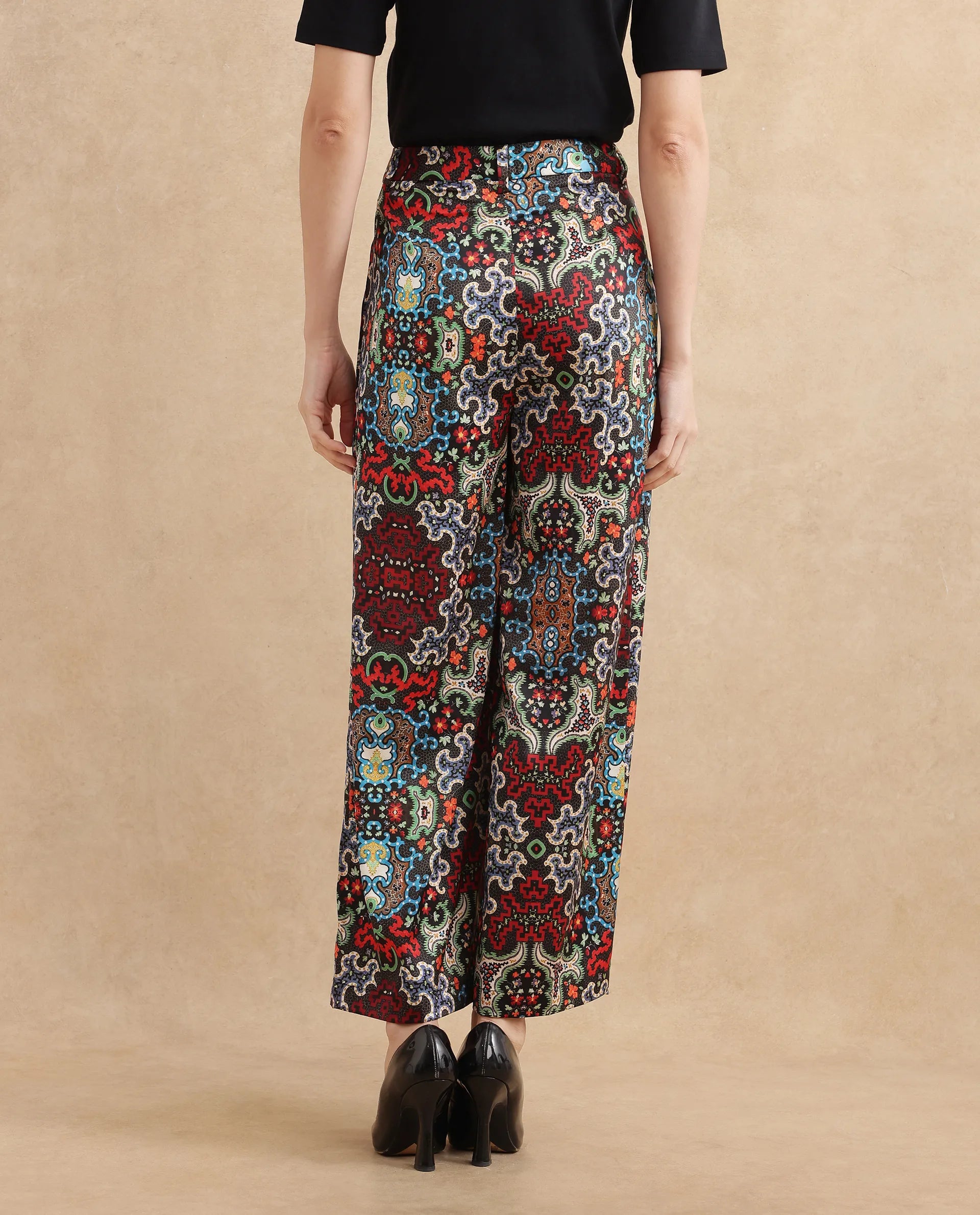 Rareism Women Xiu Dark Multi Na Trouser