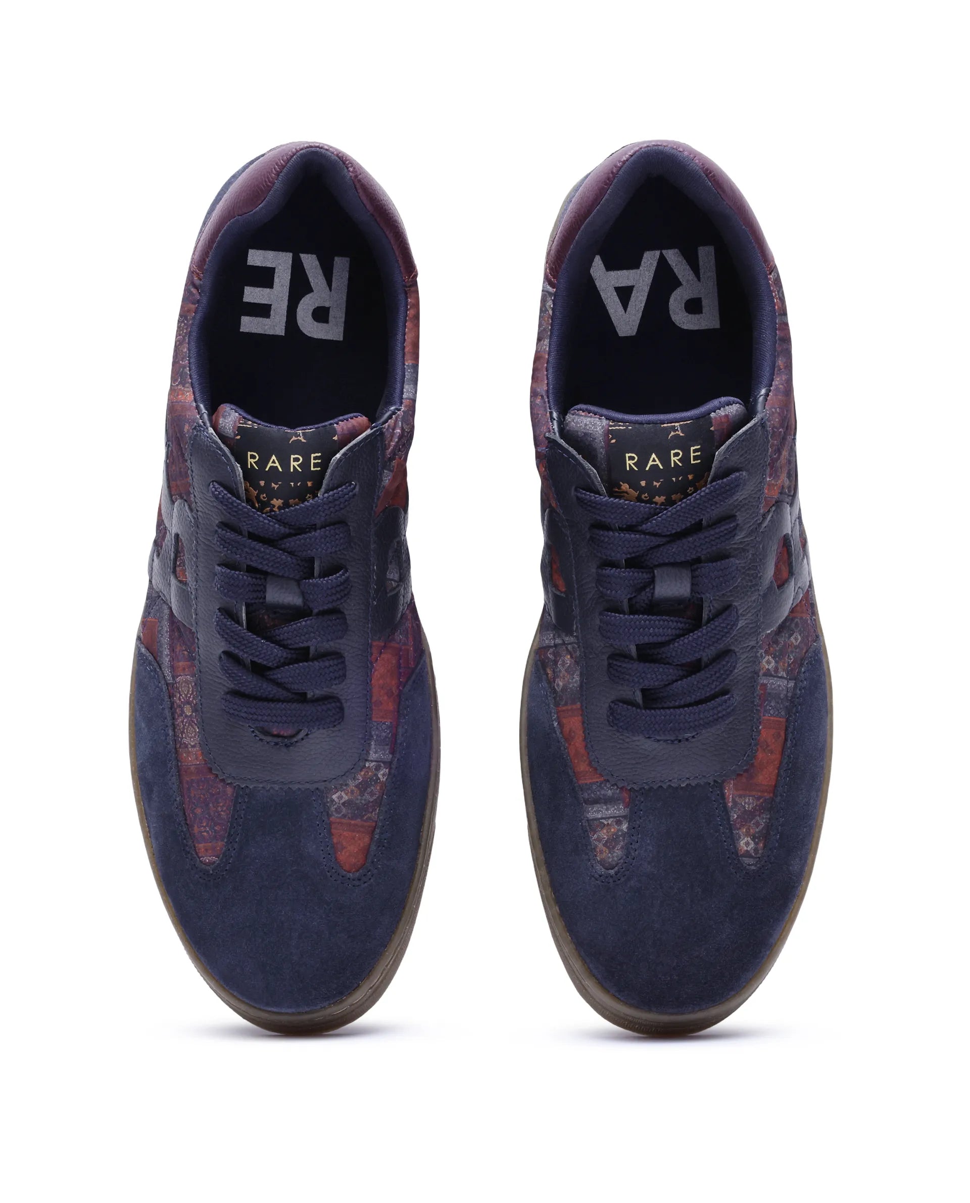 Rare Rabbit Men Yarn Dark Blue Leather Lace-Up Closure Shoes