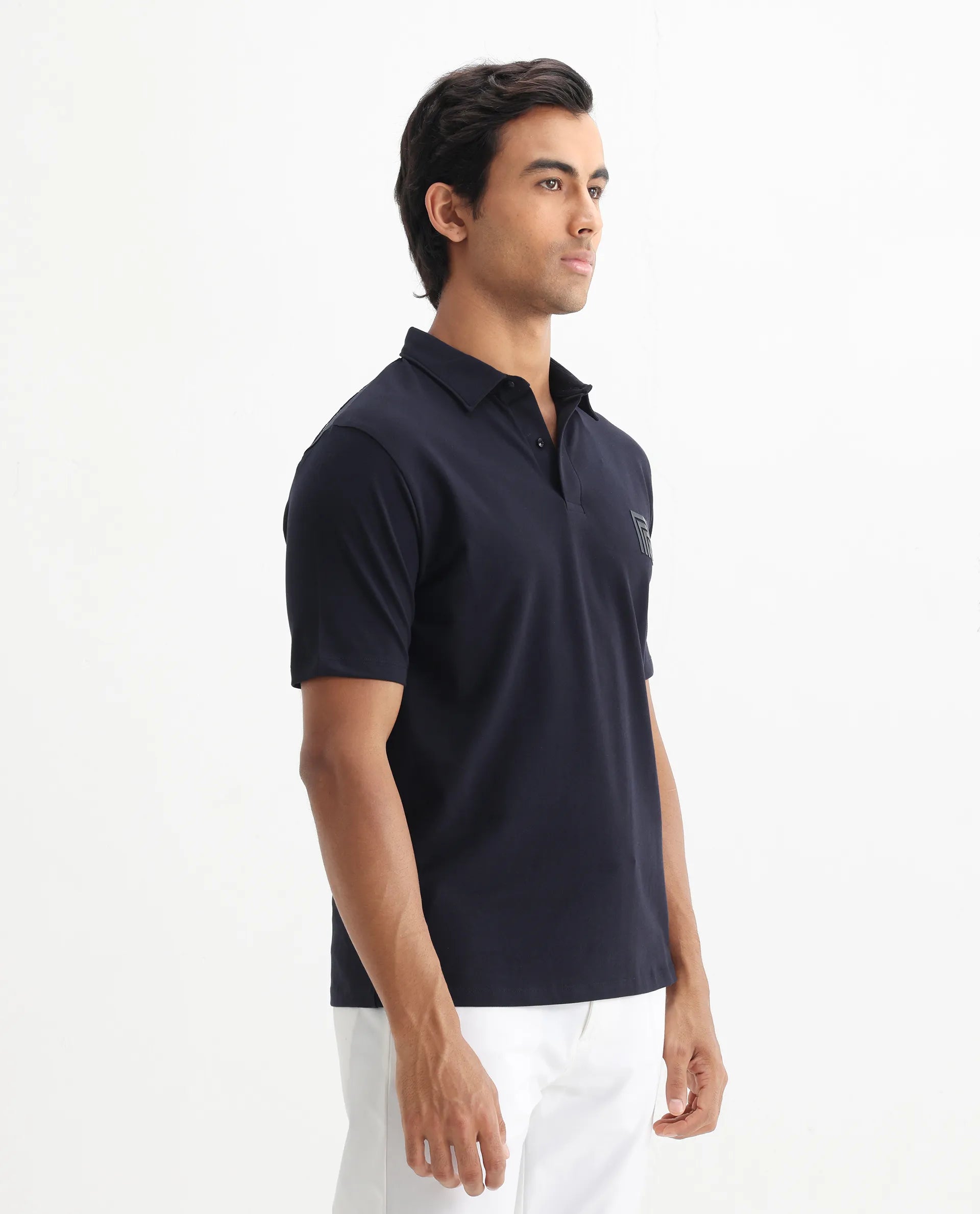 Rare Rabbit Men's Plain Regular Fit Half Sleeve Polo
